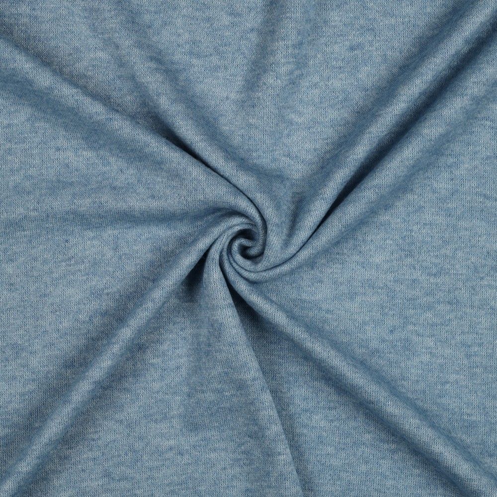 REMNANT 0.92 Metres - Snug Viscose Blend Sweater Knit in Adriatic Blue Melange