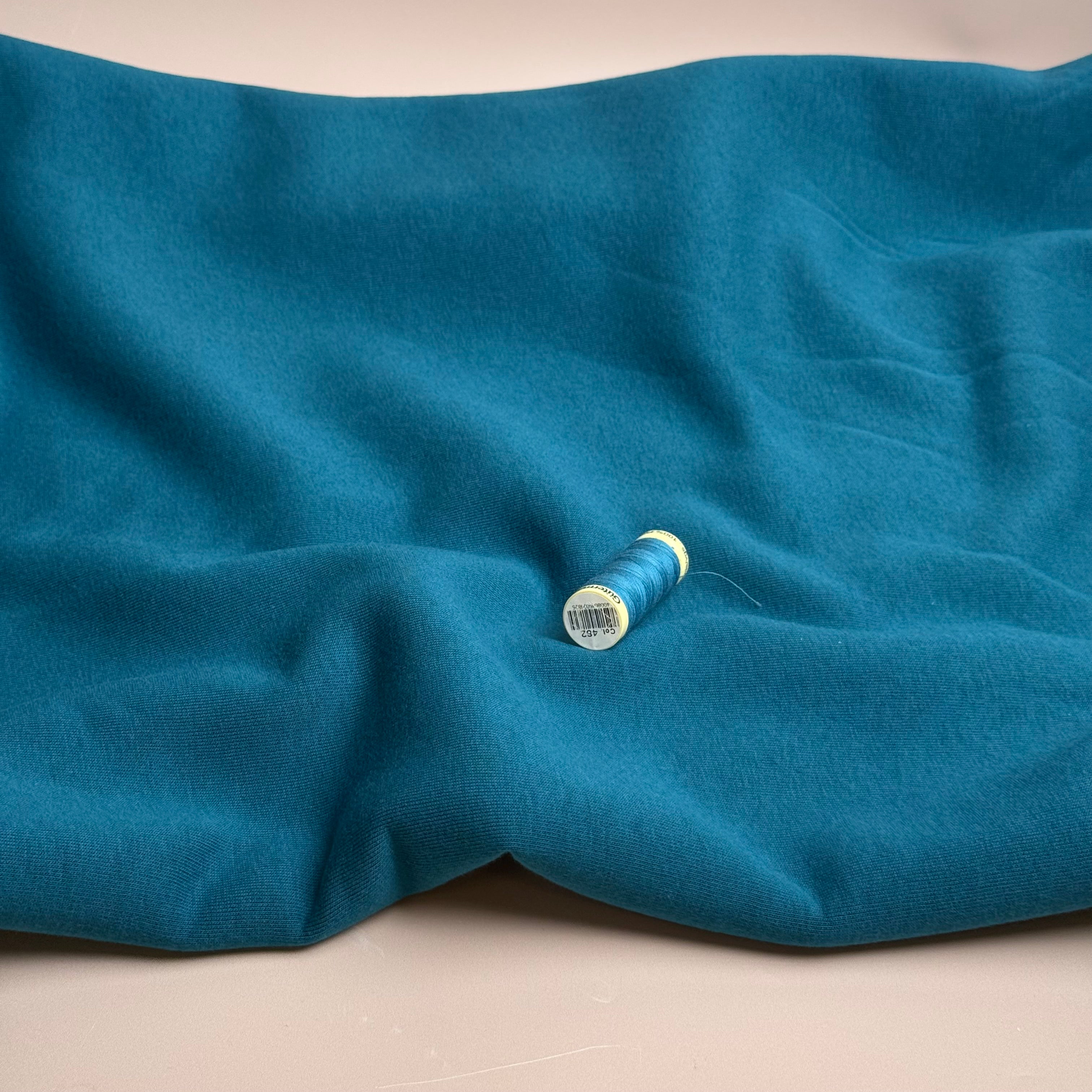 Fleecy Sweat-shirting Fabric in Petrol