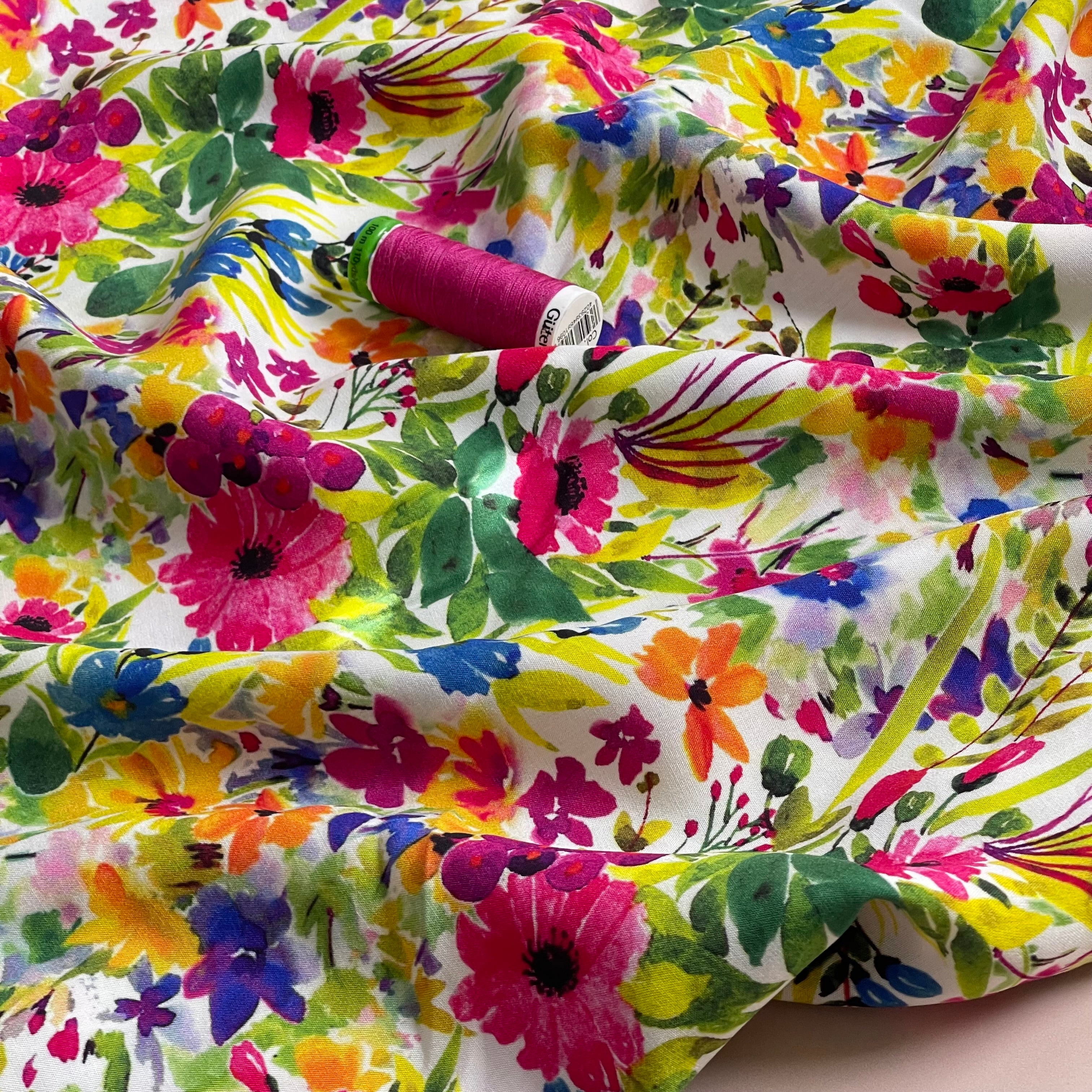 Sunny Meadow Viscose Fabric