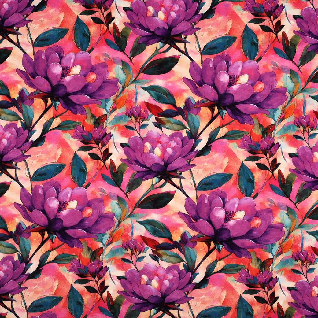Water Lilies Viscose Jersey Fabric