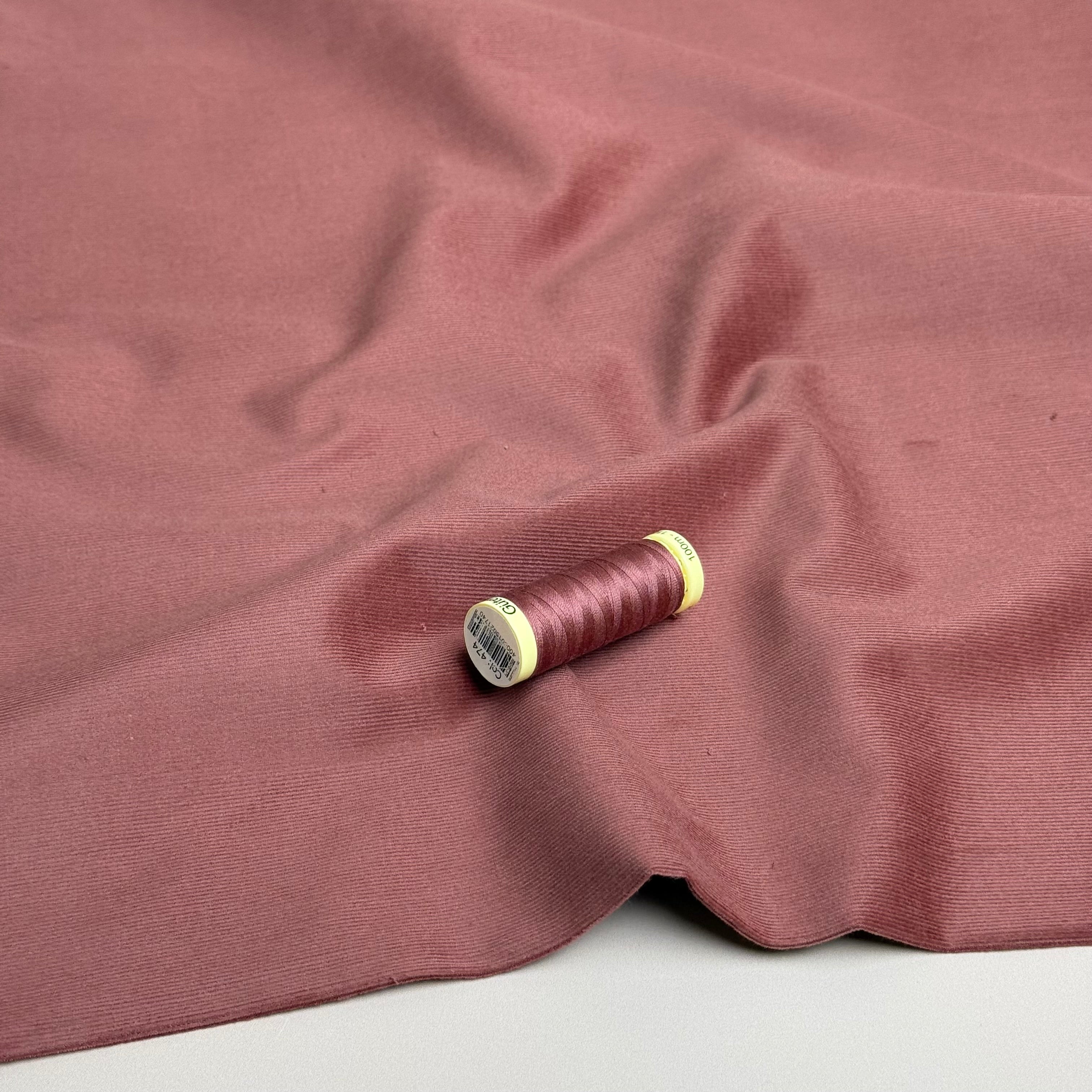 28 Wale Cotton Needlecord in Clay Pink with Stretch
