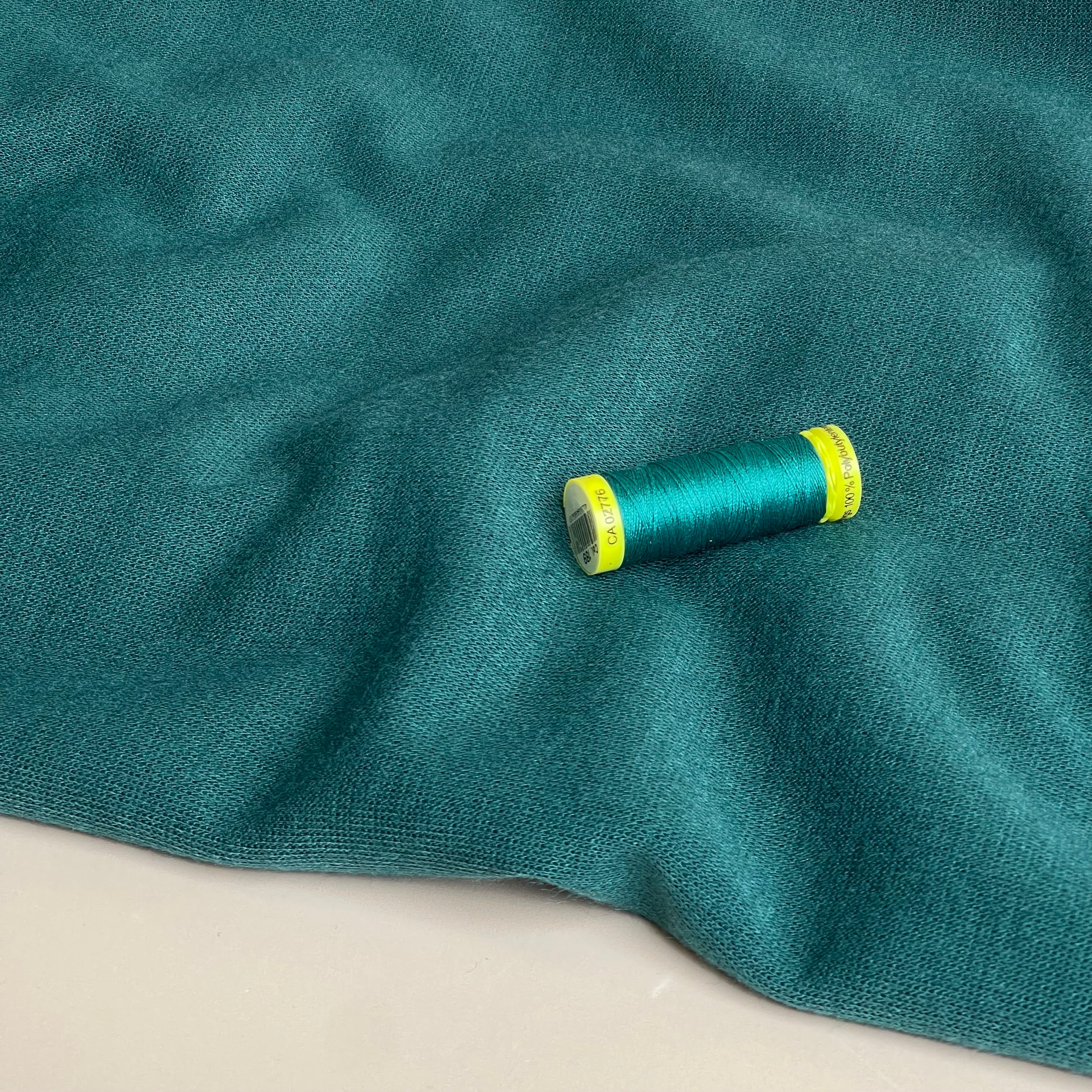 Soft Touch Viscose Blend Sweater Knit in Petrol