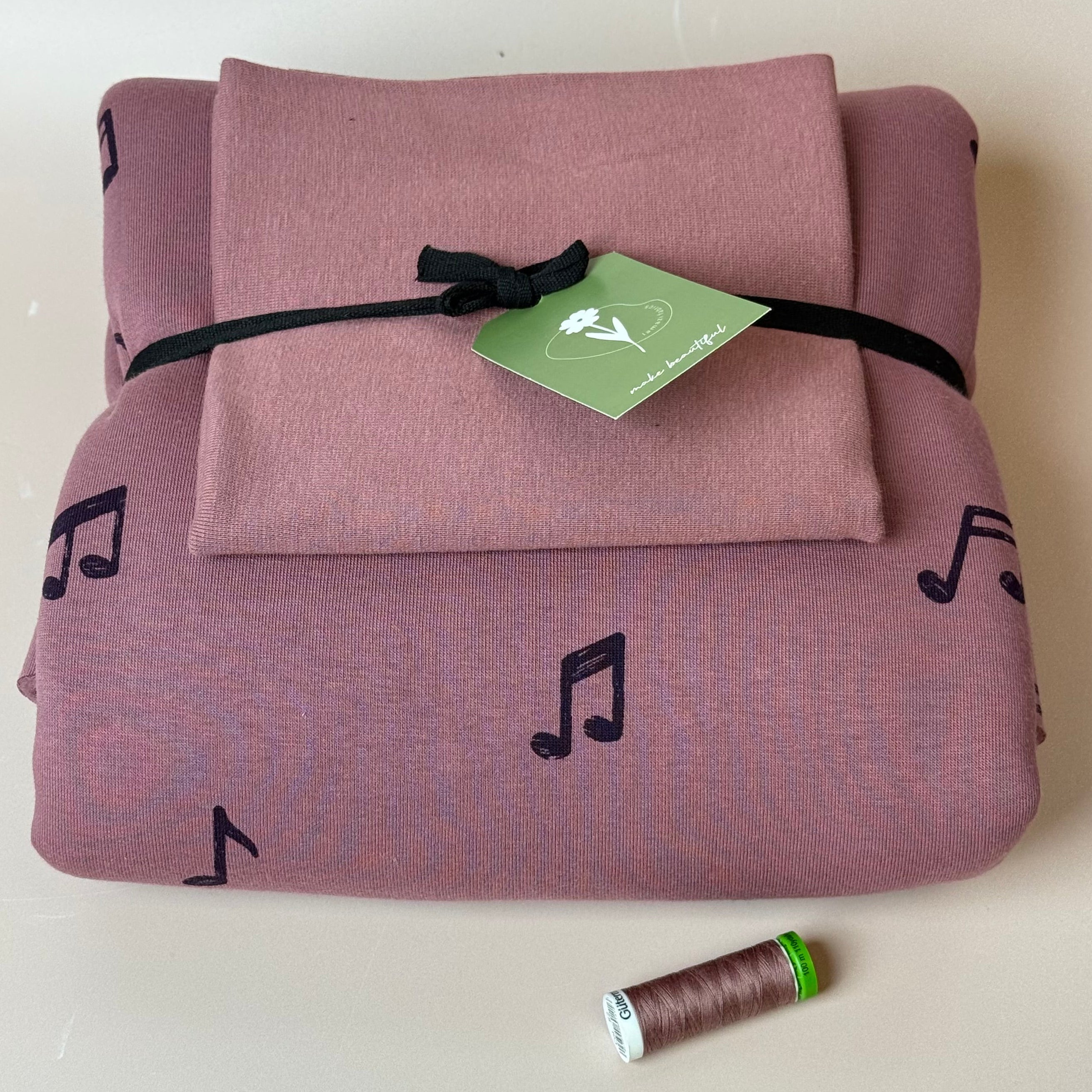 Colour Bundles - Music Notes Mauve Sweatshirt & Ribbing