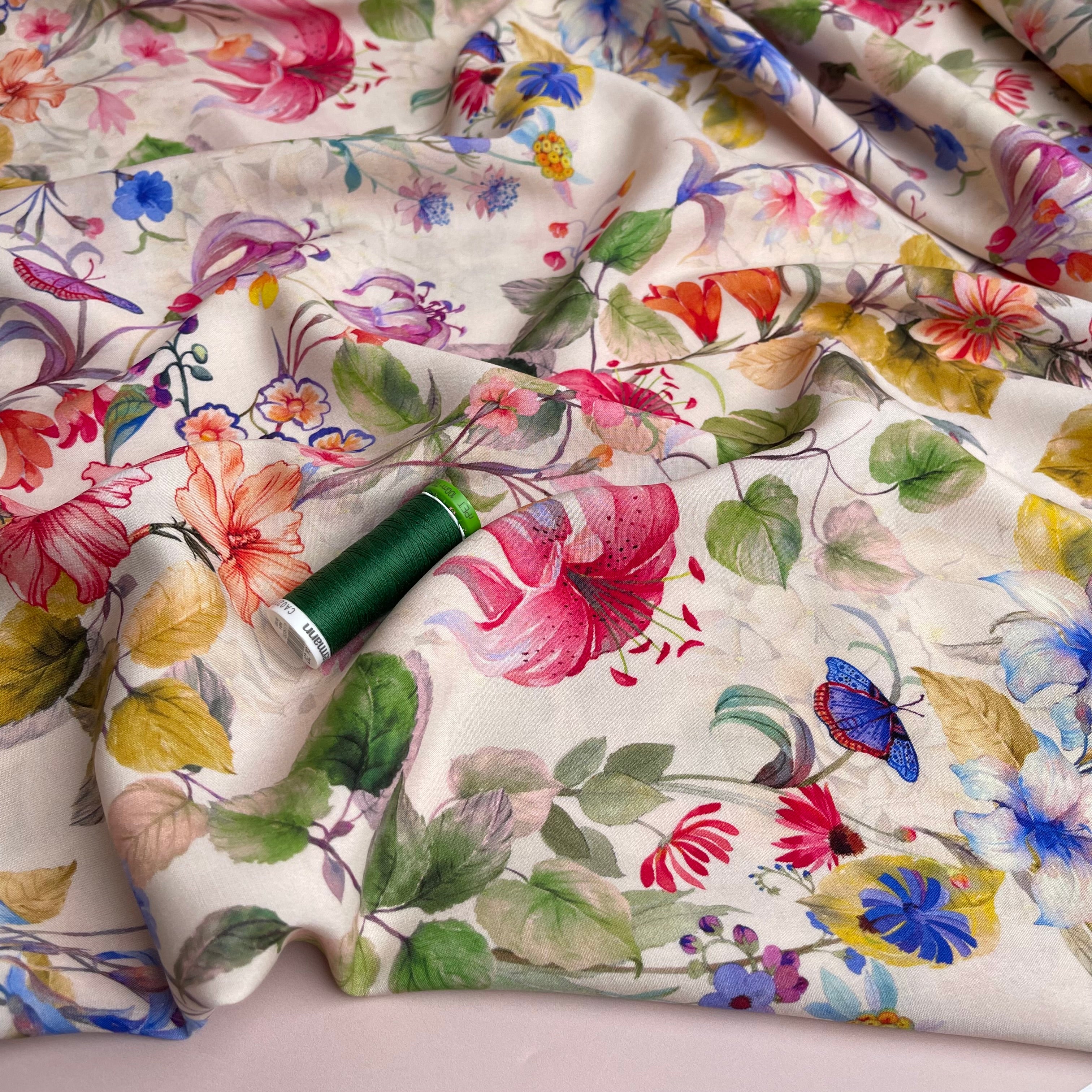 Botanist’s Flowers LENZING™ ECOVERO™ Viscose Fabric