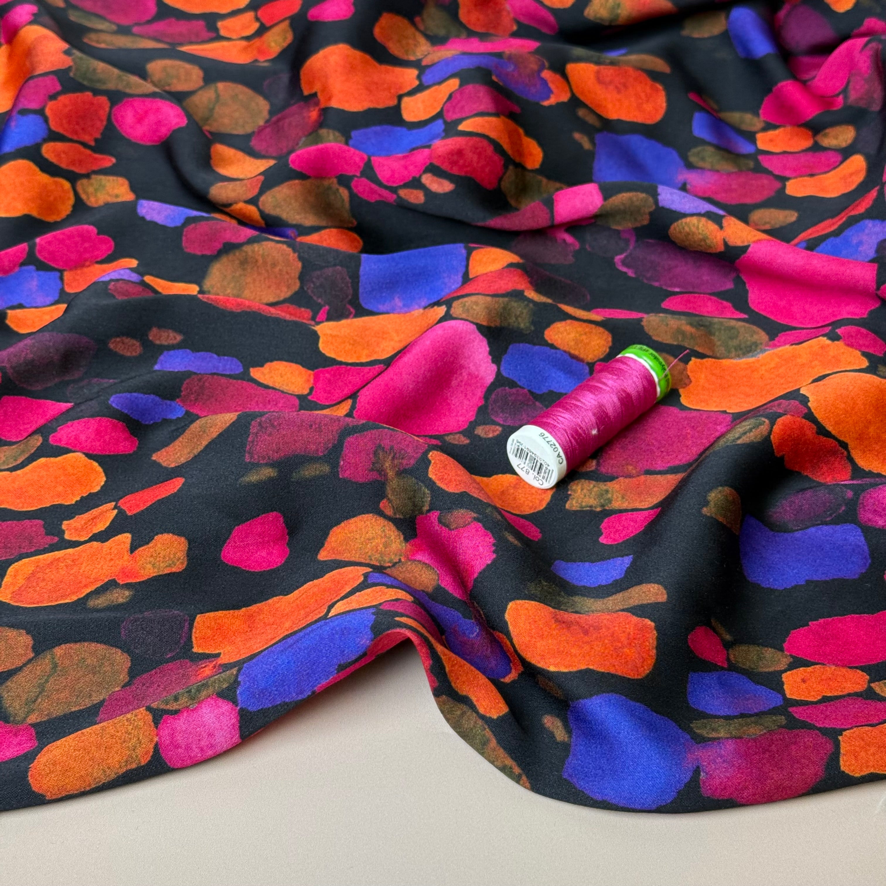 Festive Glow Viscose Sateen Fabric