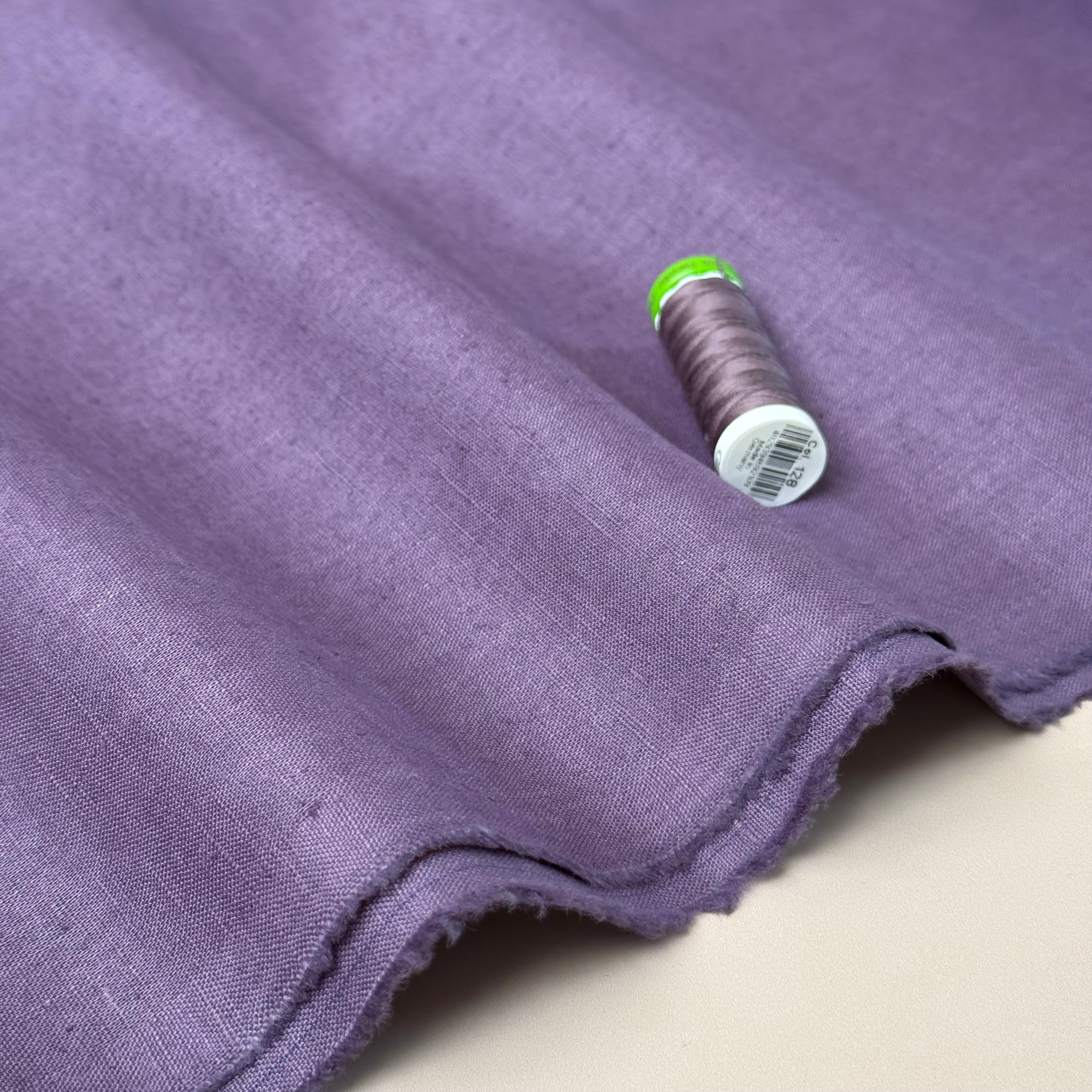 Breeze LIGHT Aubergine - Enzyme Washed Linen Fabric