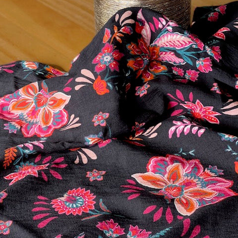 My Dress Made - Kalya Flame Textured Viscose Fabric