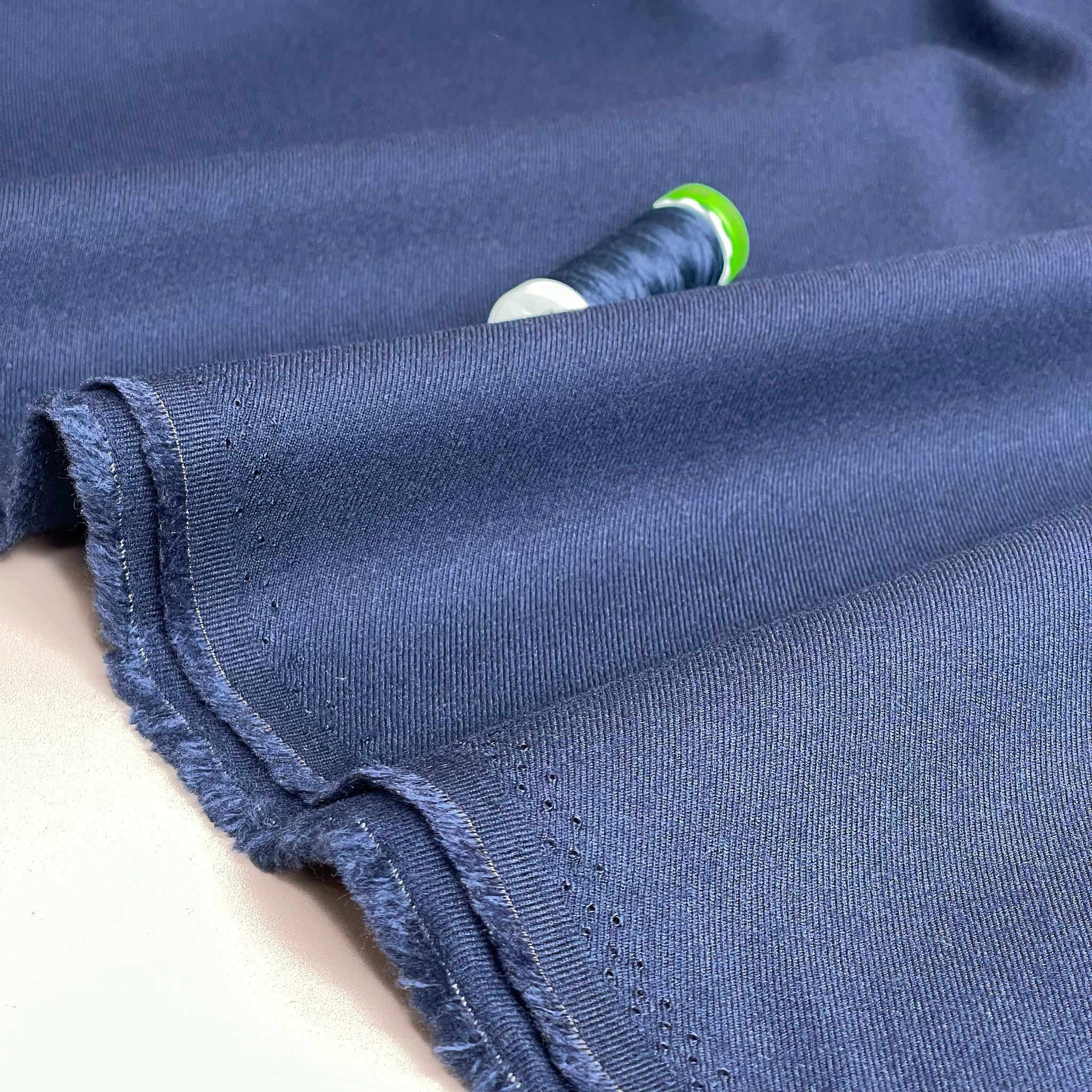 Deadstock Navy Cotton Viscose Twill Fabric