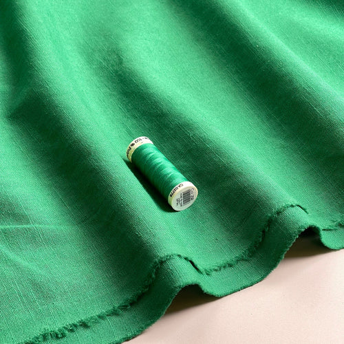 Breeze Emerald - Enzyme Washed Pure Linen Fabric