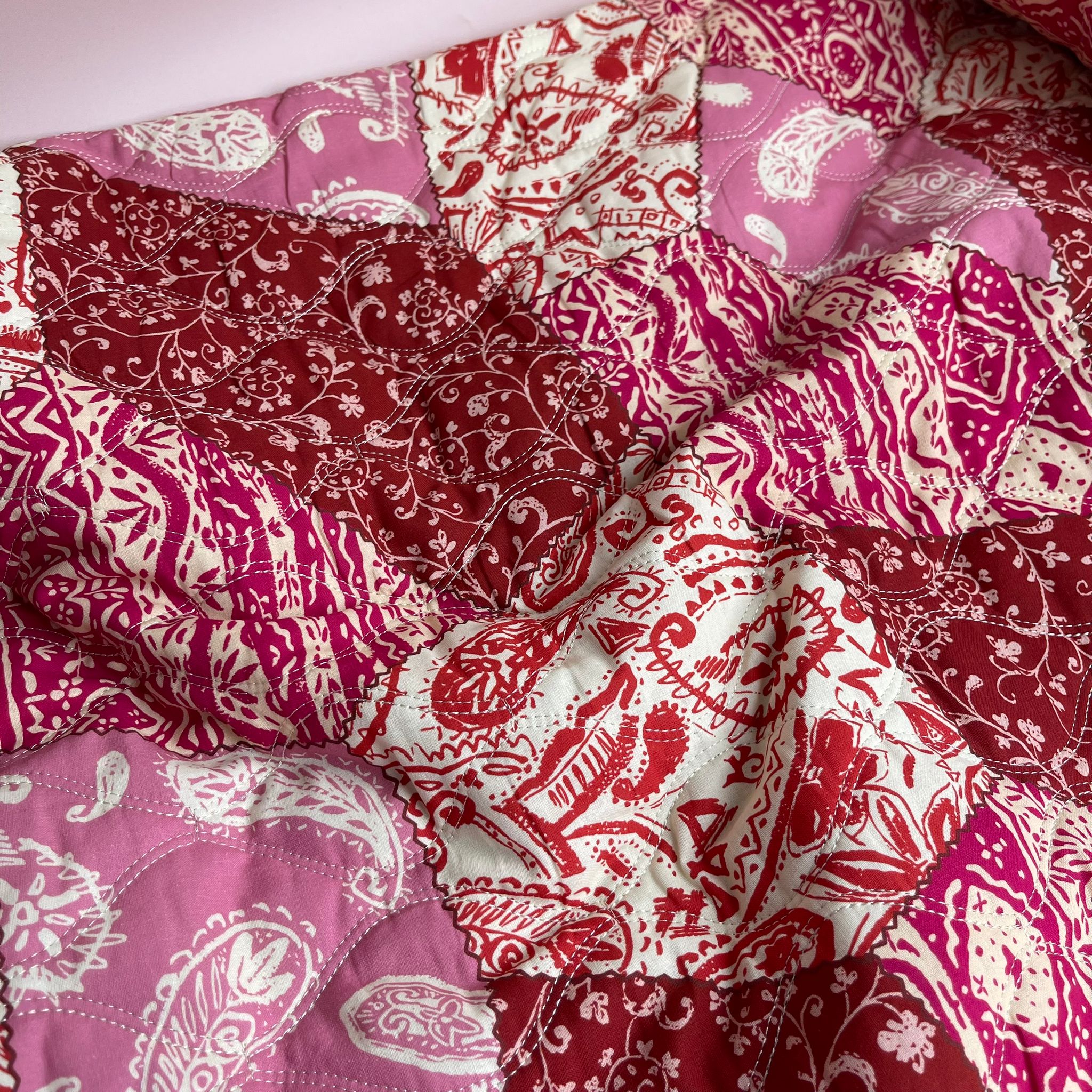 Patchwork Paisley Quilted Cotton Fabric