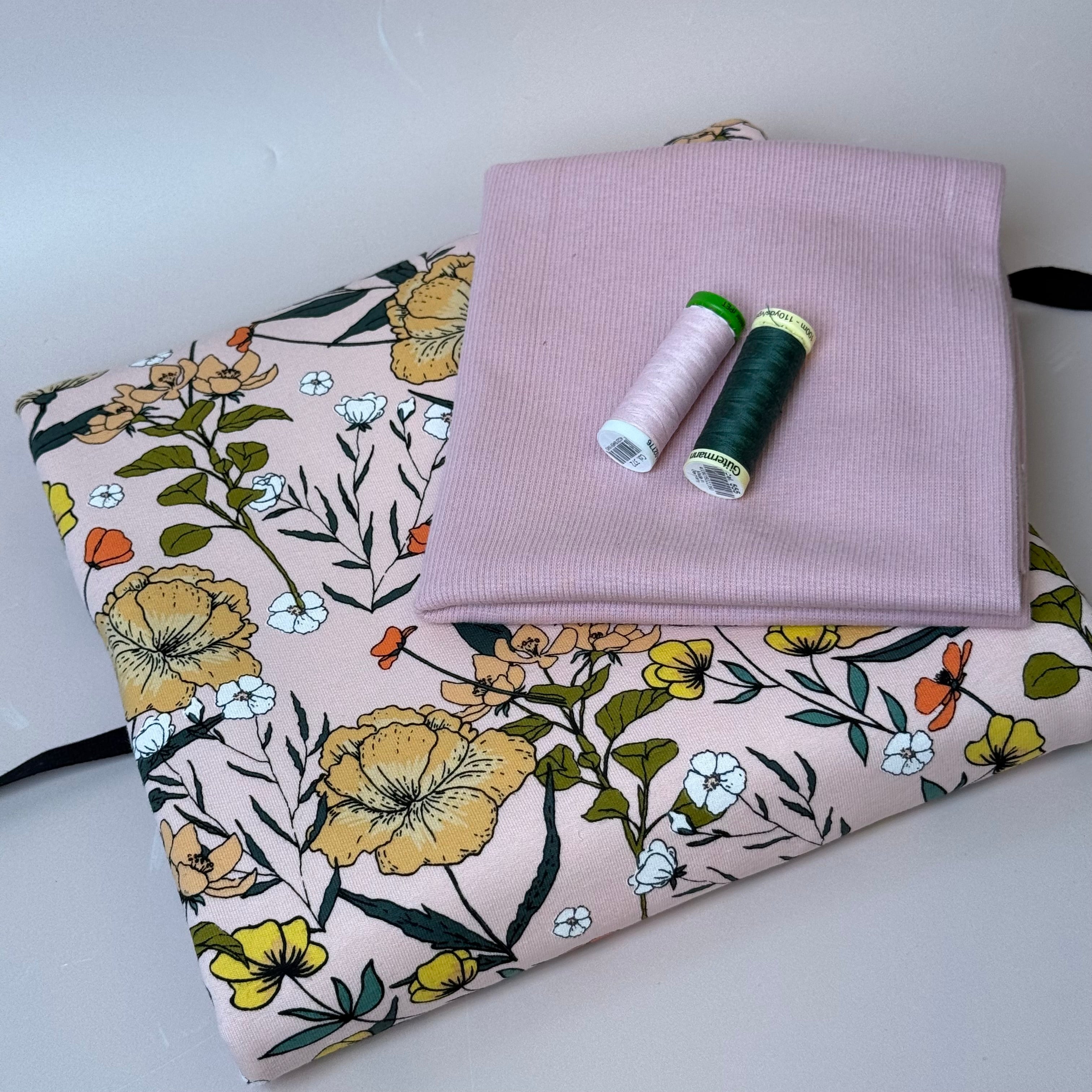 Colour Bundles - Summer Flowers French Terry and Ribbing