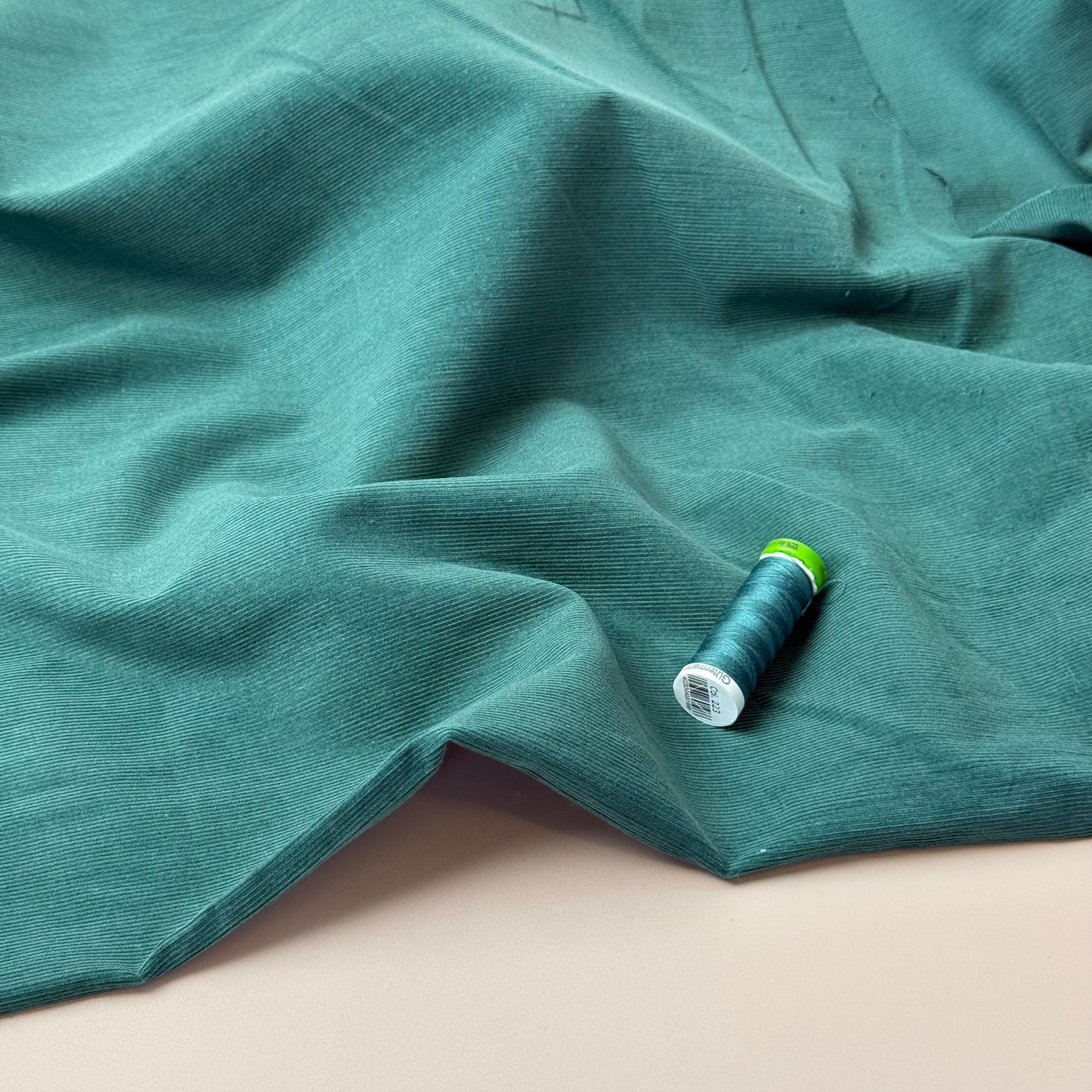 21 Wale Cotton Needlecord in Teal