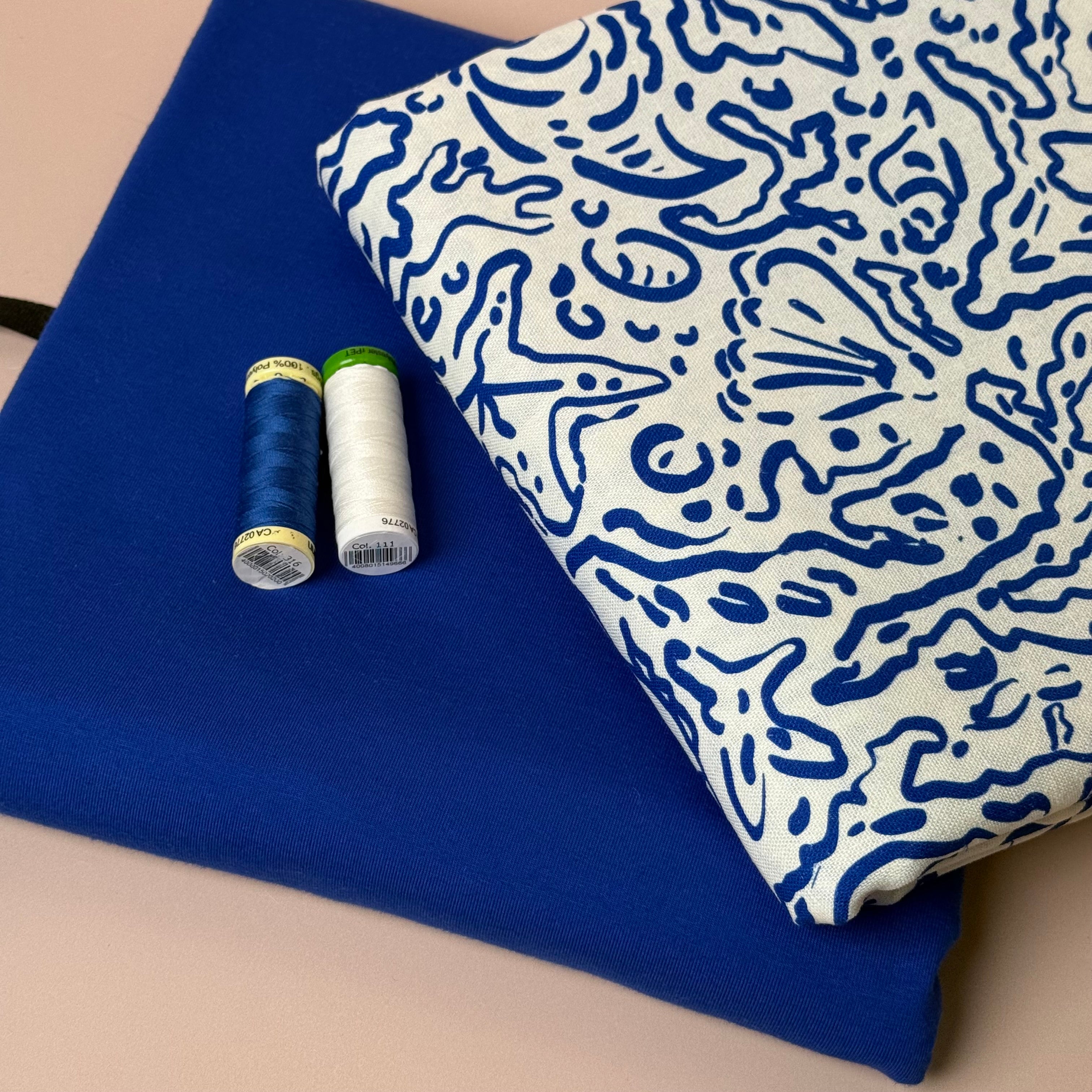 Make An Outfit Colour Bundle and Sewing Kit - Skyline Tee in Cotton Jersey and Spring Trousers in Sealife Linen