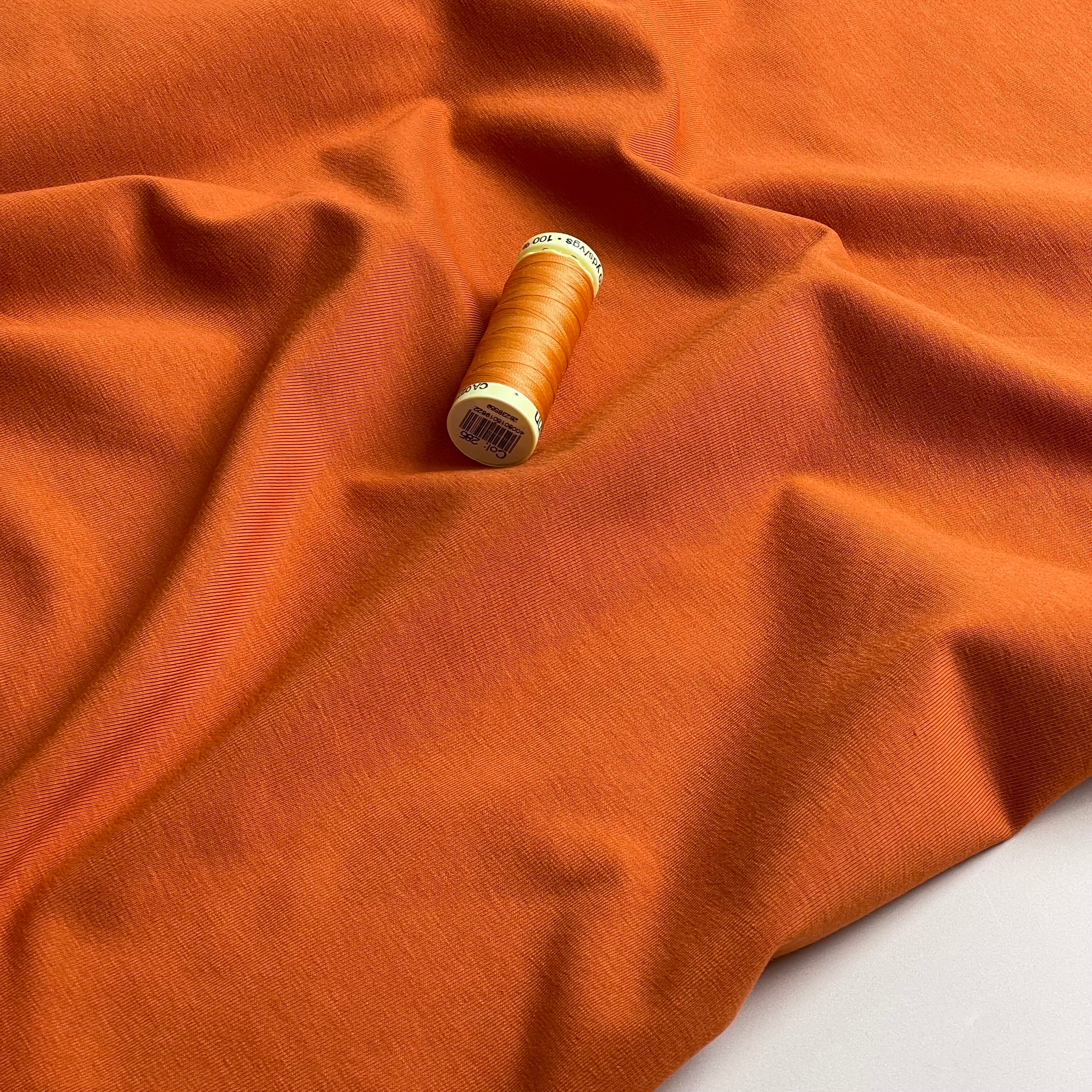Essential Chic Rust Plain Cotton Jersey Fabric