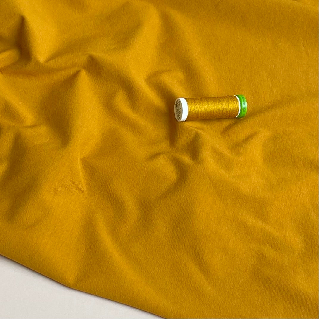 Essential Chic Ochre Plain Cotton Jersey Fabric
