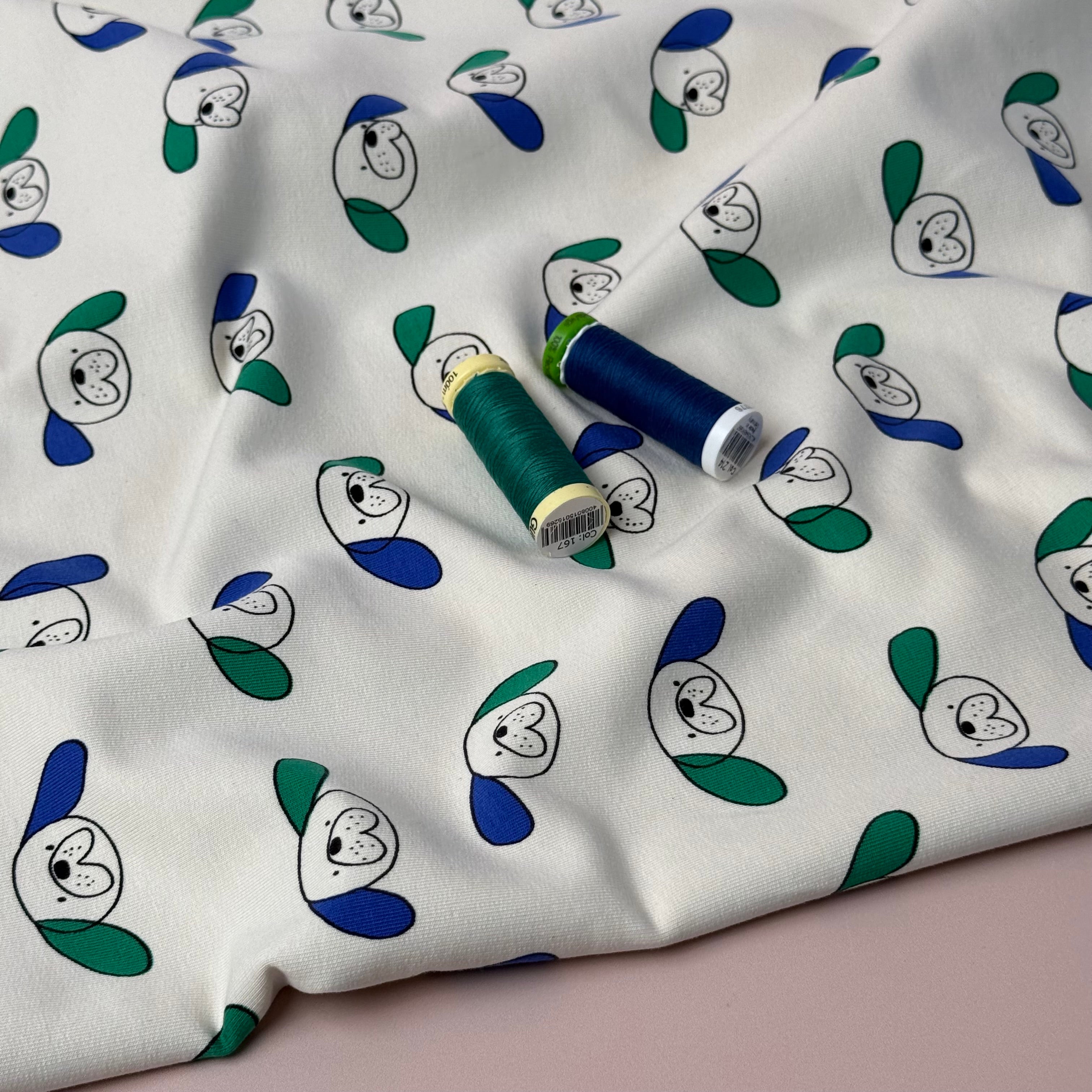Cute Puppies Organic GOTS Cotton French Terry