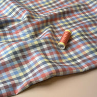 REMNANT 1.94 Metres - Ex-Designer Deadstock Yarn Dyed Checks Fine Cotton Fabric