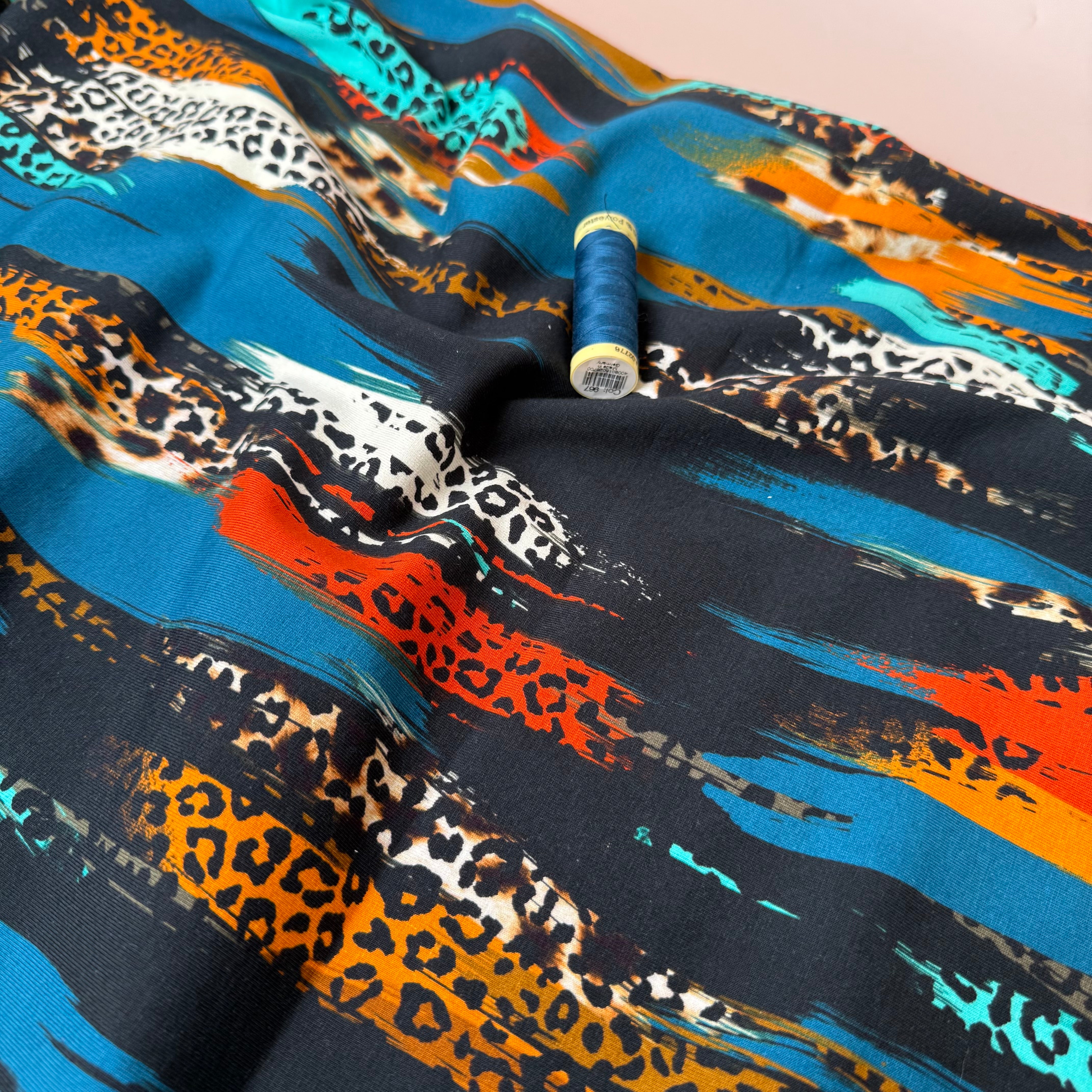 Danish Design - Textured Leopard Print Cotton Jersey