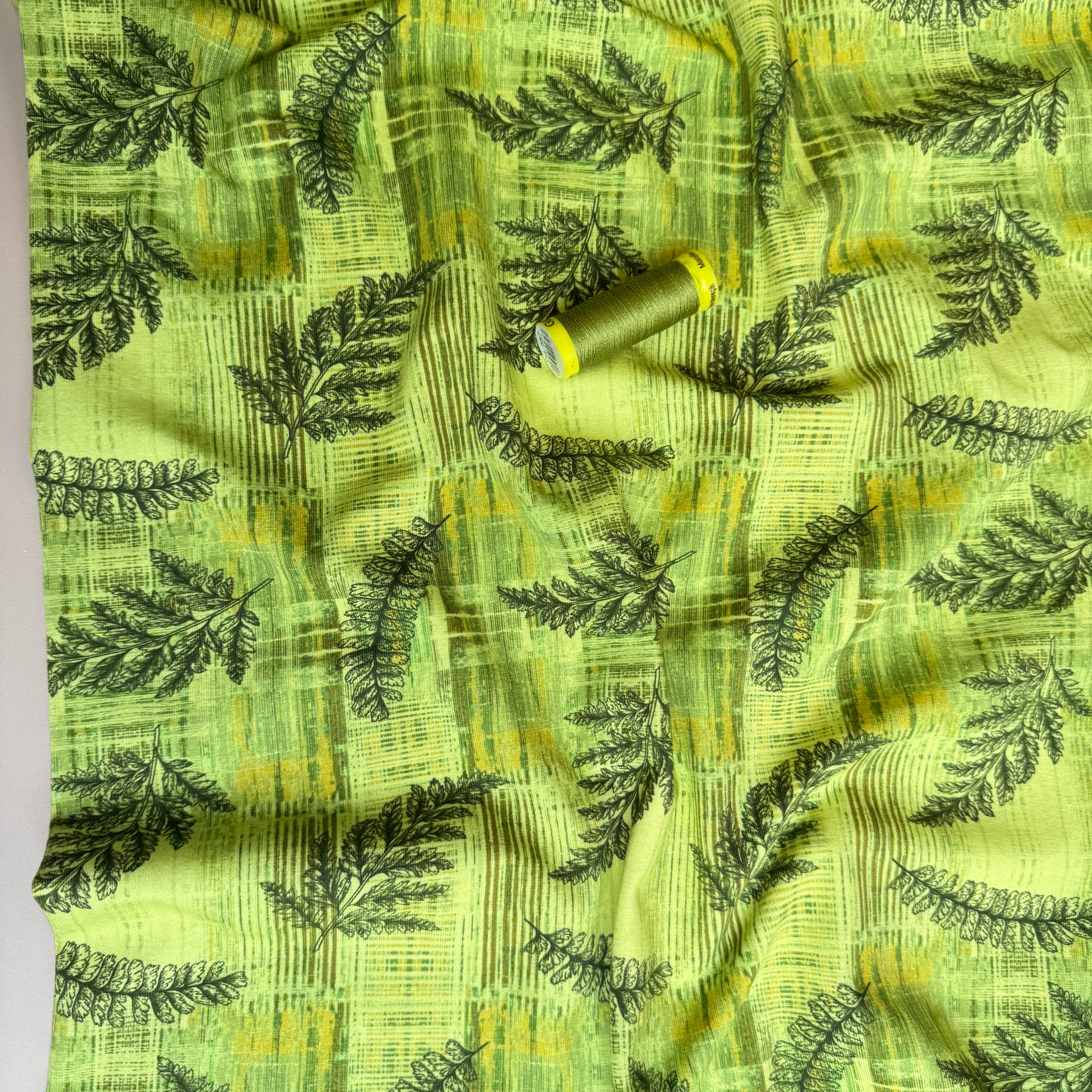 Danish Design - Fern Leaves Grass Green Cotton Jersey