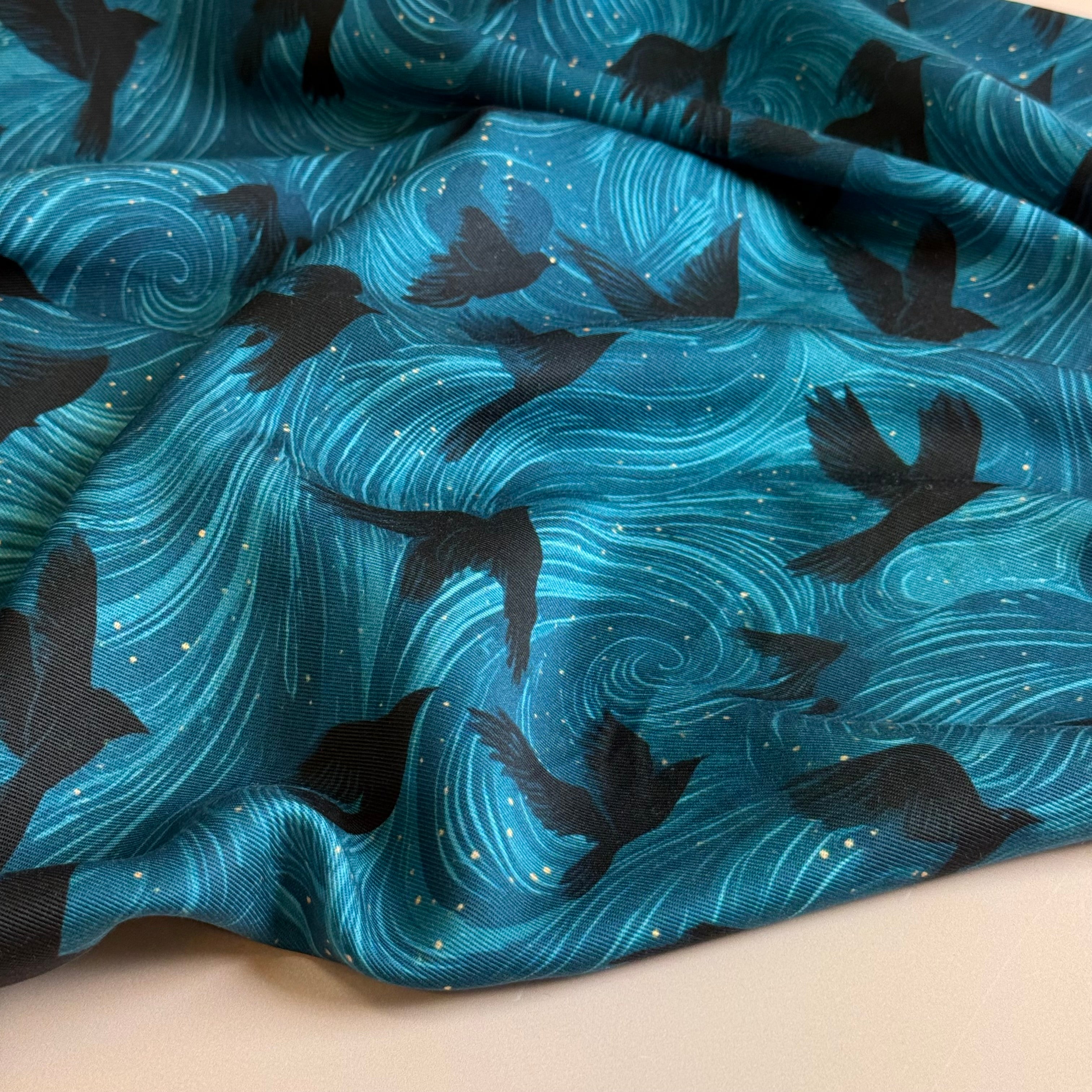Flying Birds Lyocell Twill Fabric