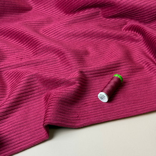 Pure Cotton Washed Corduroy 4.5W in Cerise