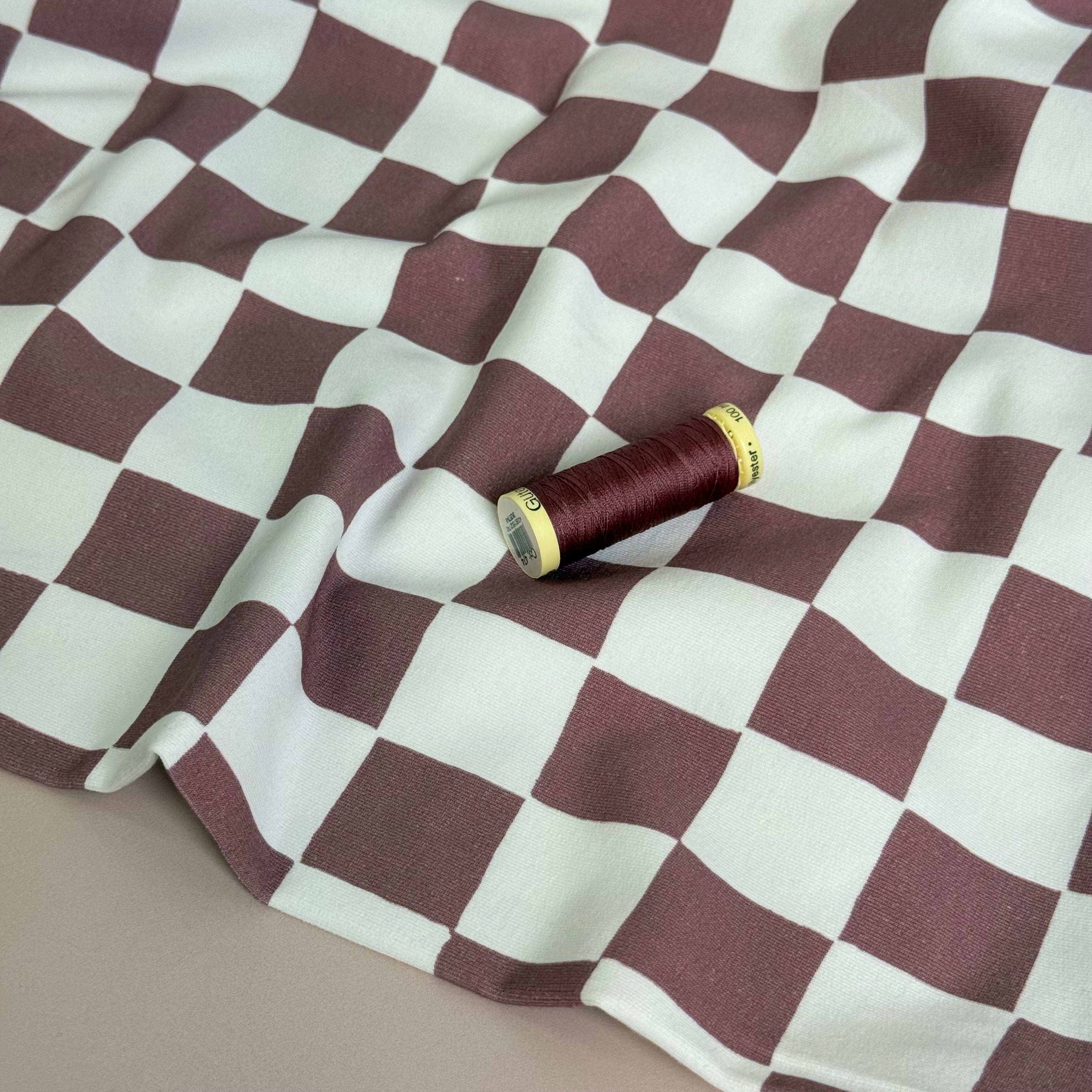 Checkers Pink GOTS Organic Cotton French Terry