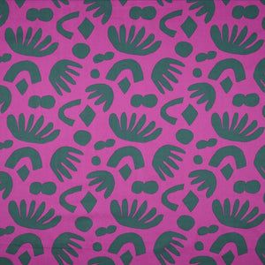 REMNANT 0.32 Metres - Nerida Hansen - Puzzle Directions Purple Cotton Poplin Fabric