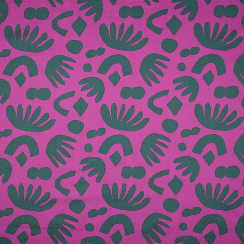REMNANT 1.45 Metres - Nerida Hansen - Puzzle Directions Purple Cotton Poplin Fabric