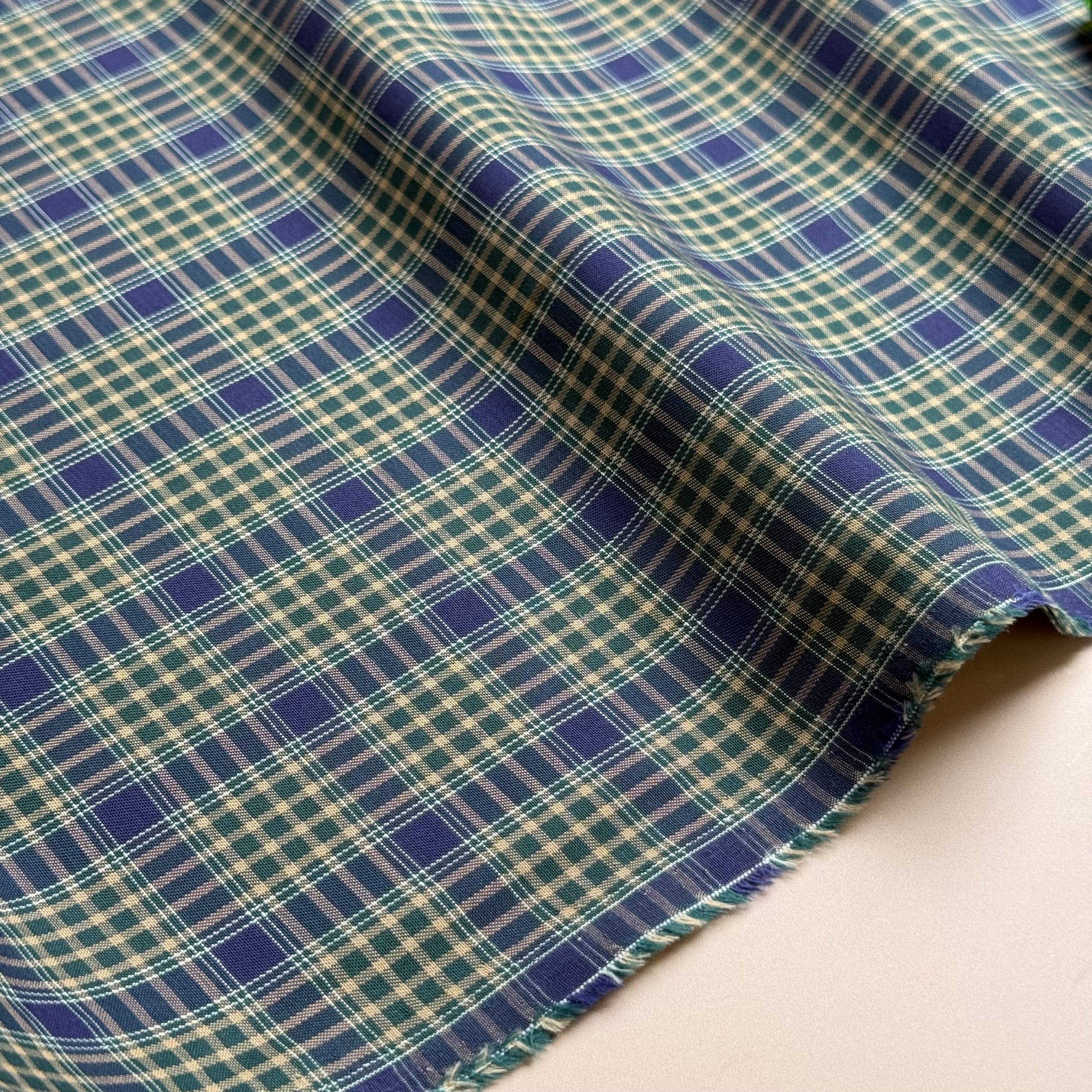 Ex-Designer Deadstock Yarn Dyed Checks Fine Cotton Fabric