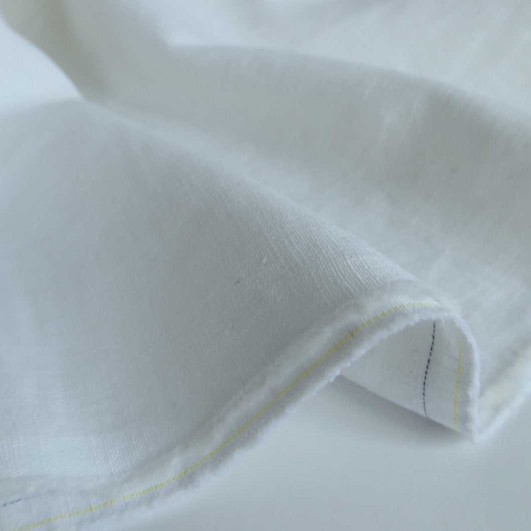 REMNANT 1.57 Metres - Breeze White - Enzyme Washed Pure Linen Fabric