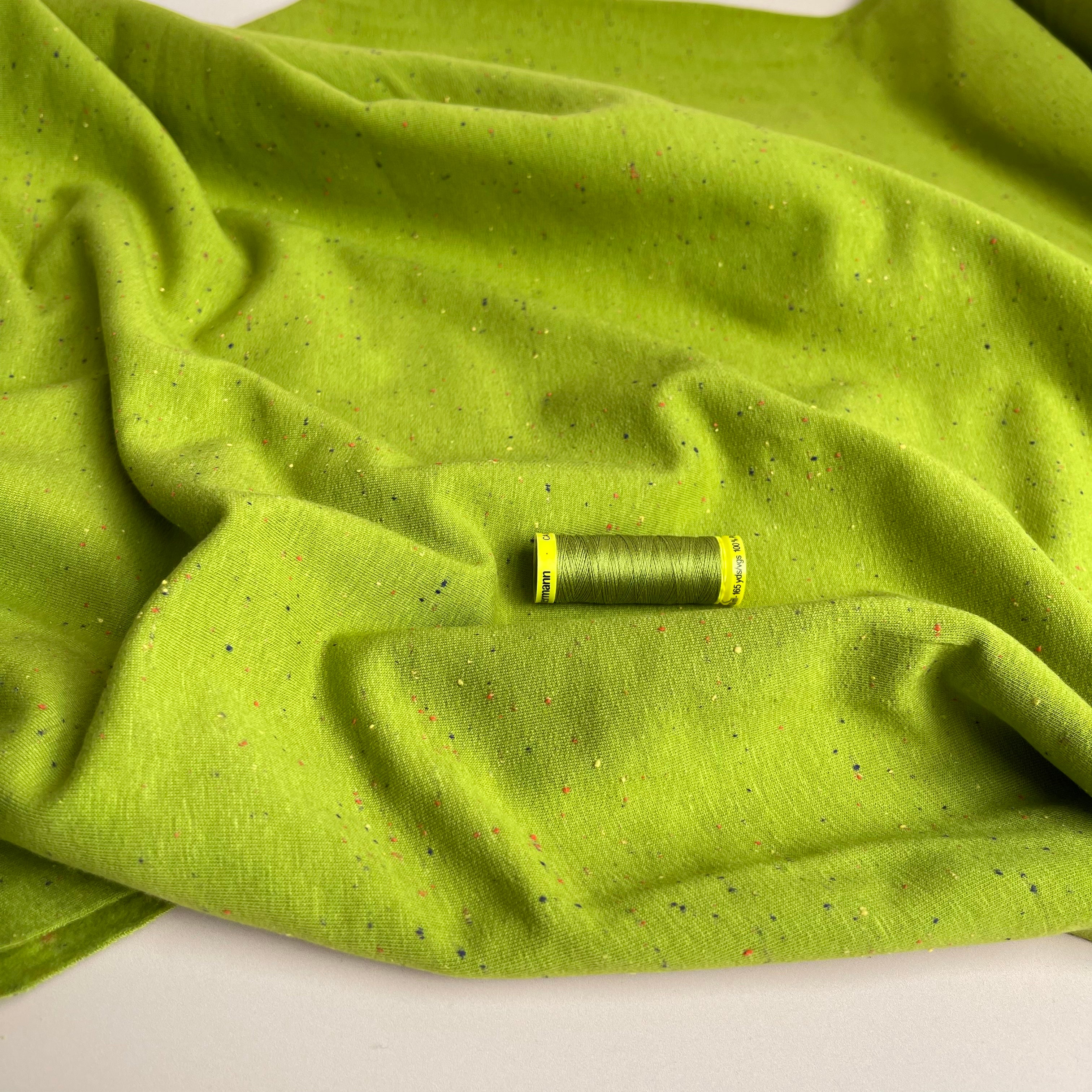 Cosy Colours Grass Green with multi Flecks Sweat-Shirting