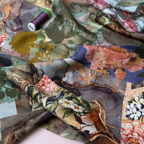 PRE-ORDER (due by end of September) Vintage Postcard Viscose Jacquard Sateen