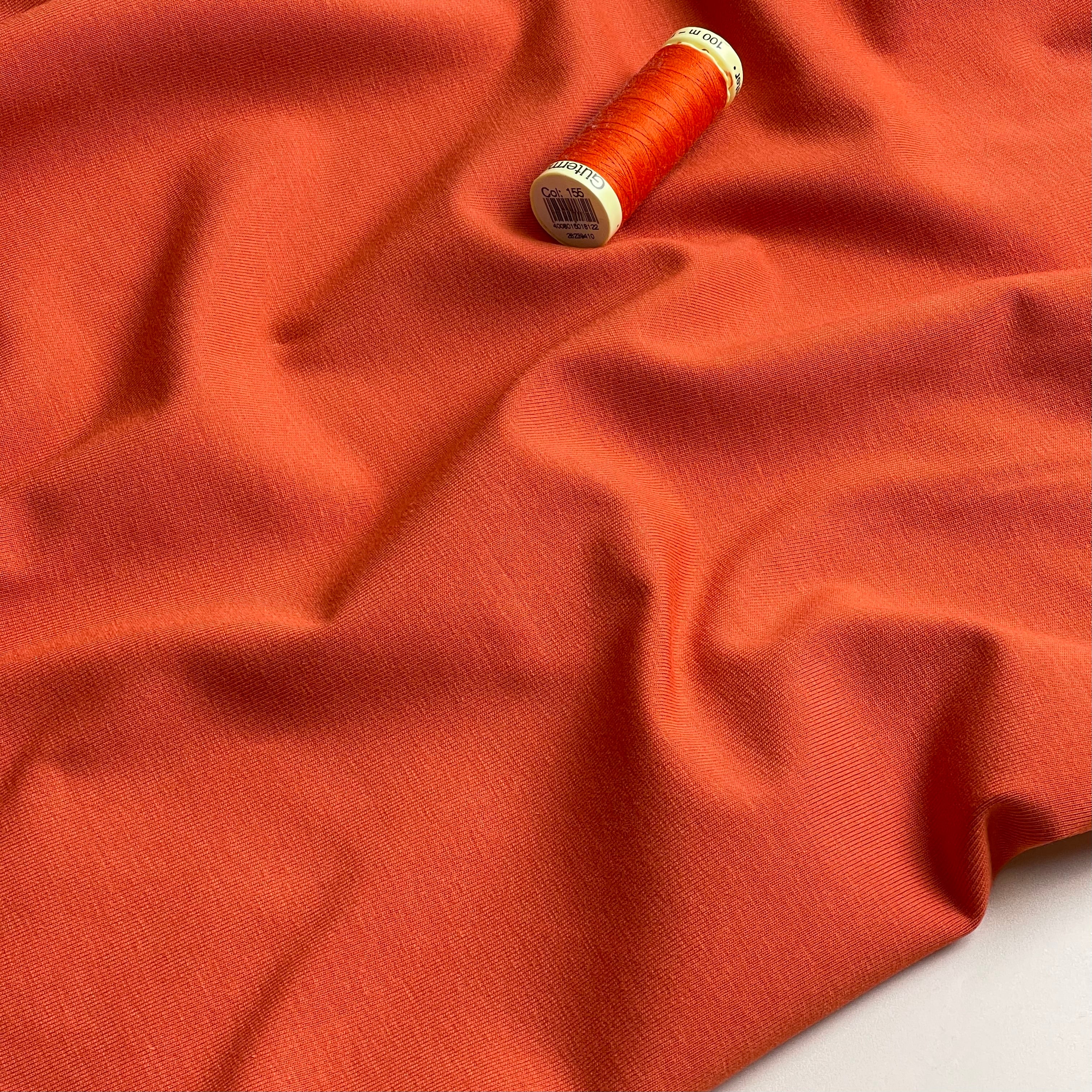 Essential Chic Orange Plain Cotton Jersey Fabric