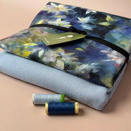 Make an Outfit Colour Bundle - Watercolour Flowers Viscose with Blue Flow Linen Blend