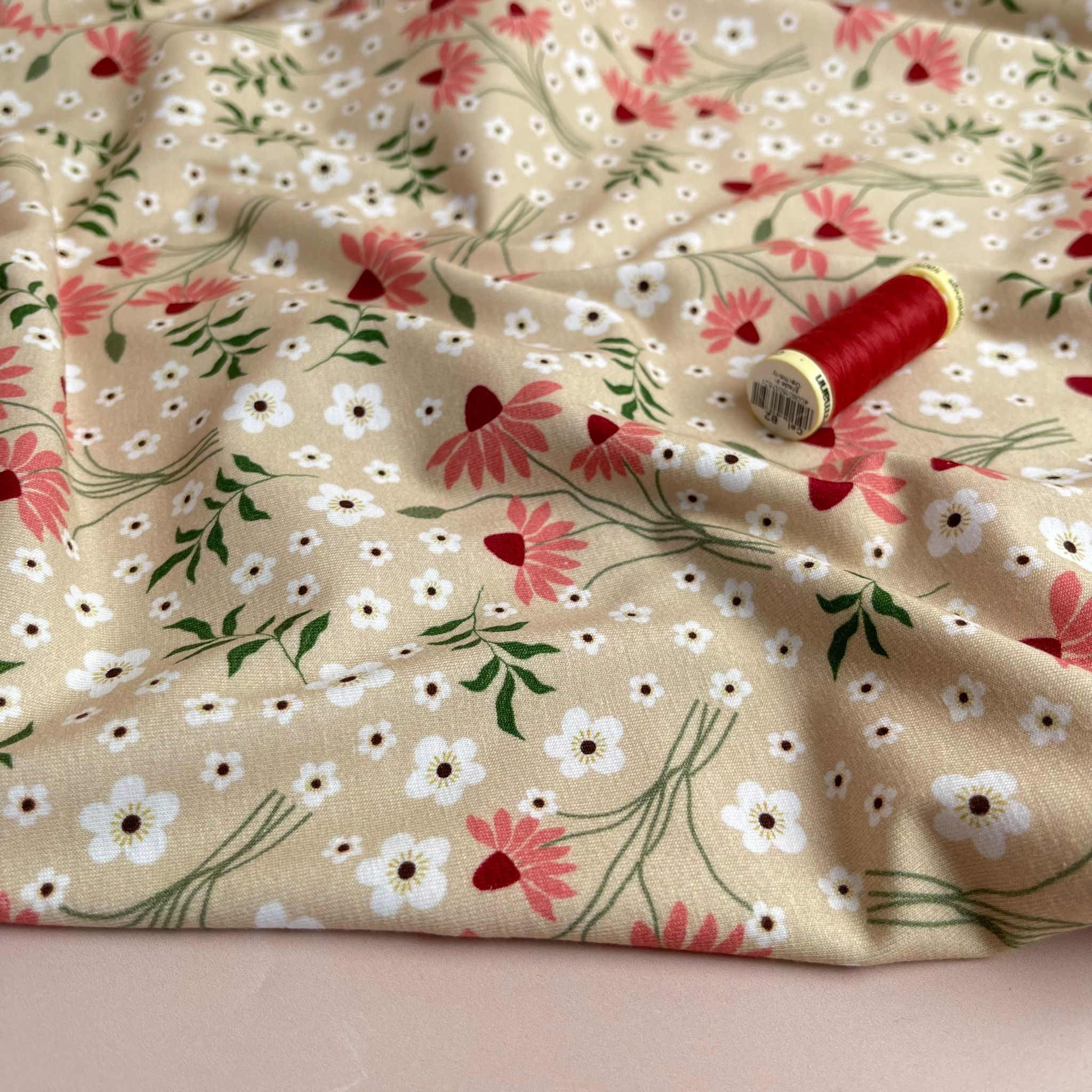 Danish Design - Delicate Autumn Blossoms Cotton Jersey