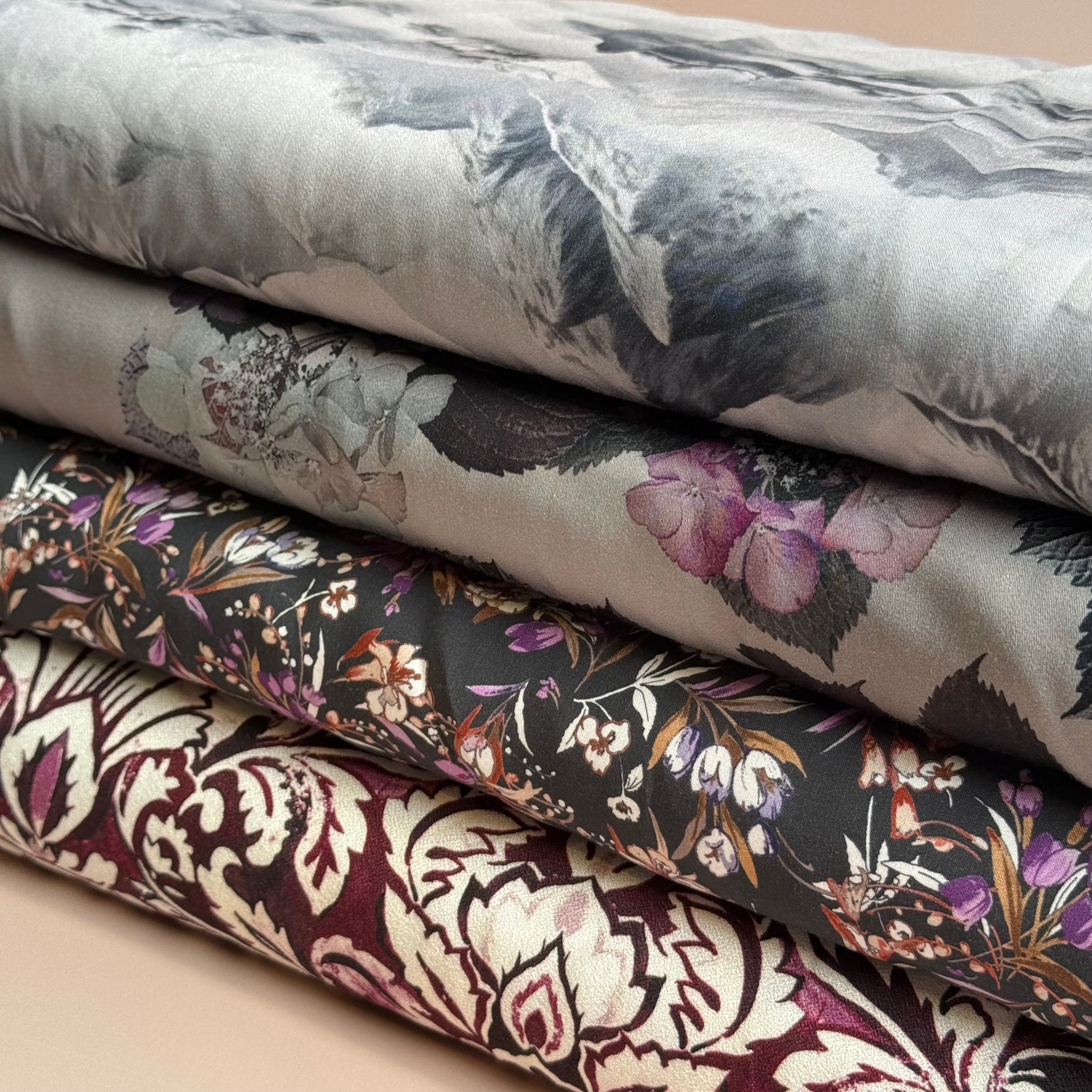 Plum Ornaments Soft Viscose Crepe