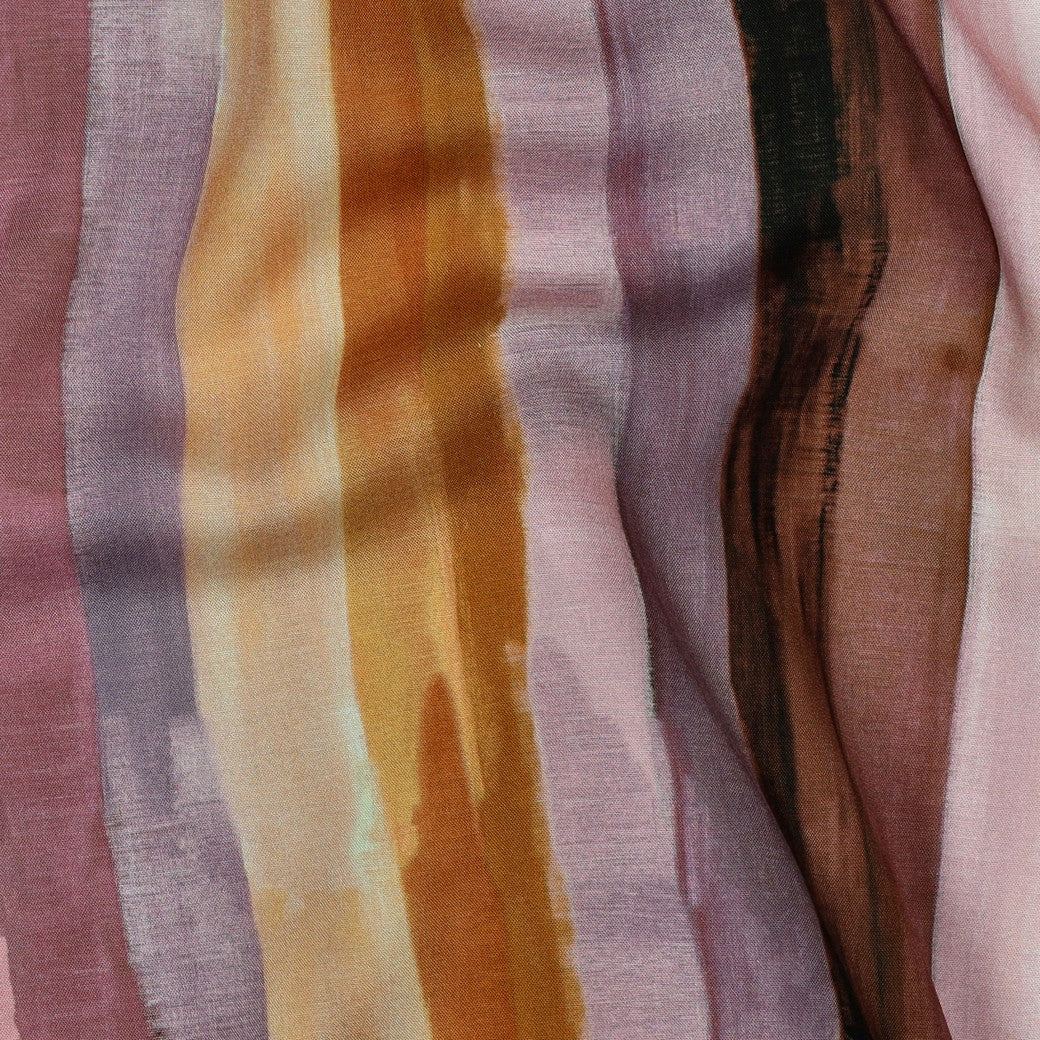 Lavender Stripes Viscose Fabric