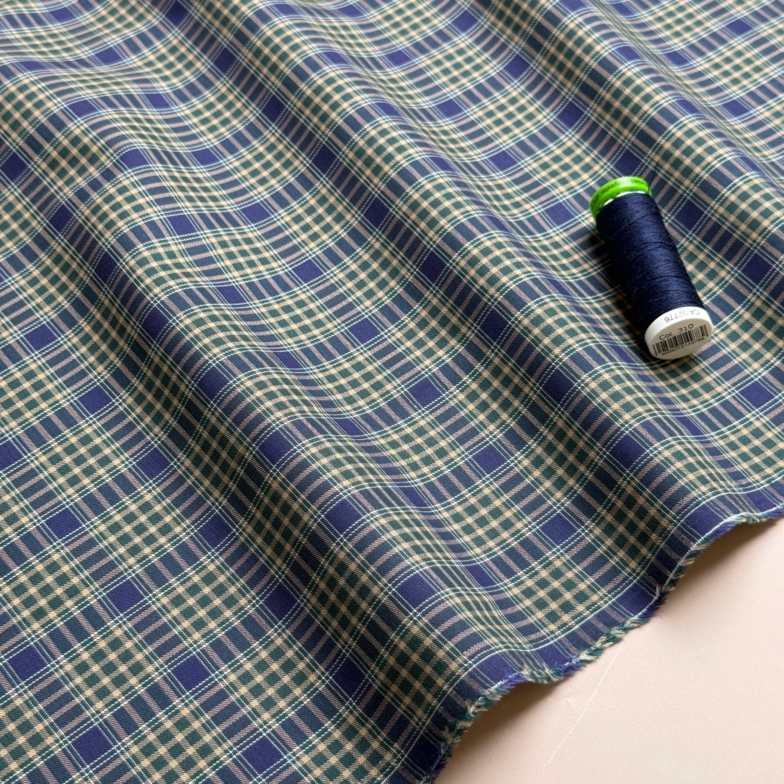 Ex-Designer Deadstock Yarn Dyed Checks Fine Cotton Fabric