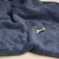 Cotton Teddy Fabric in Denim Blue