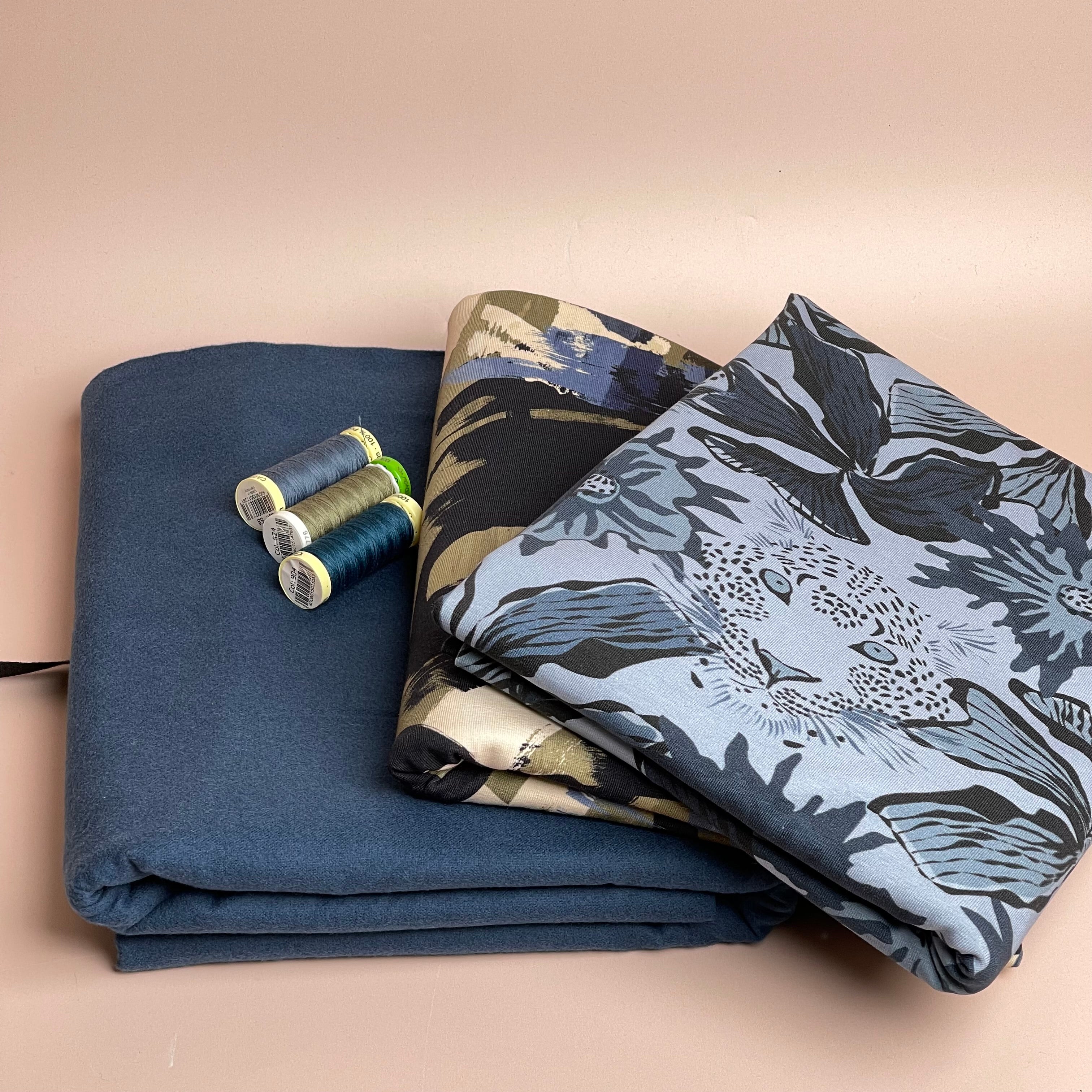 Limited Edition - Luxury Pyjama Kit with Printed Cotton Jersey and Deep Ocean Flannel