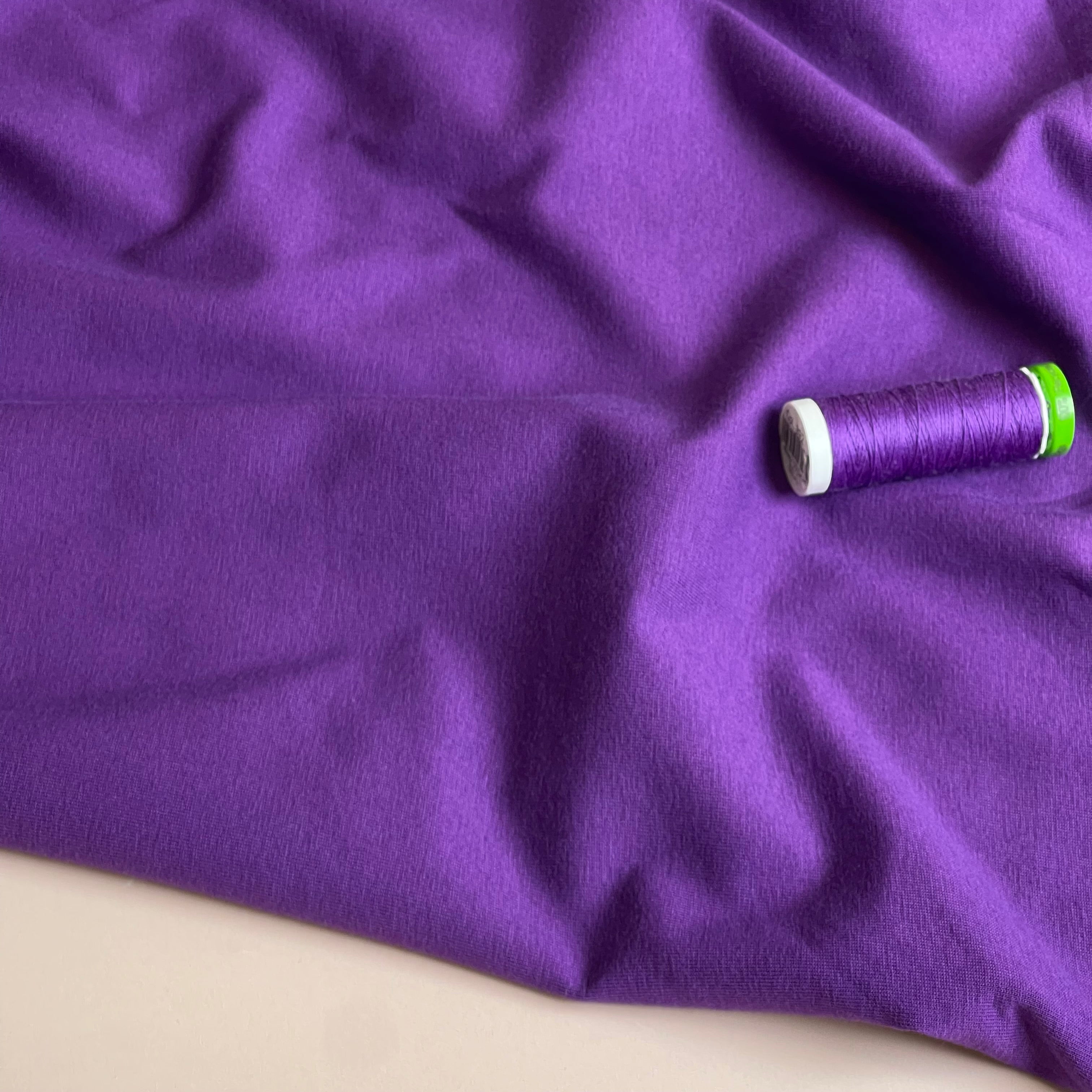 Essential Chic Purple Plain Cotton Jersey Fabric