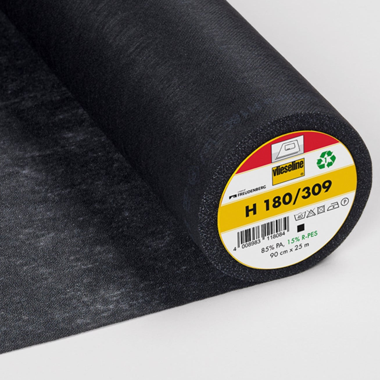 Fusible Lightweight H 180 Interfacing Recycled in Black - Sold in Half Meters