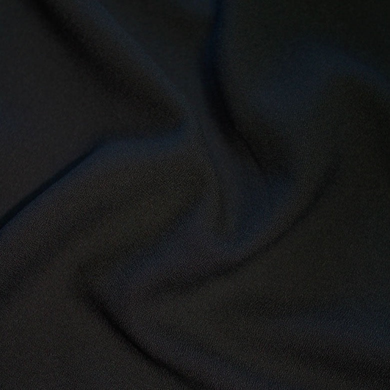 Églantine & Zoé - Liquorice Black Viscose Crepe Fabric