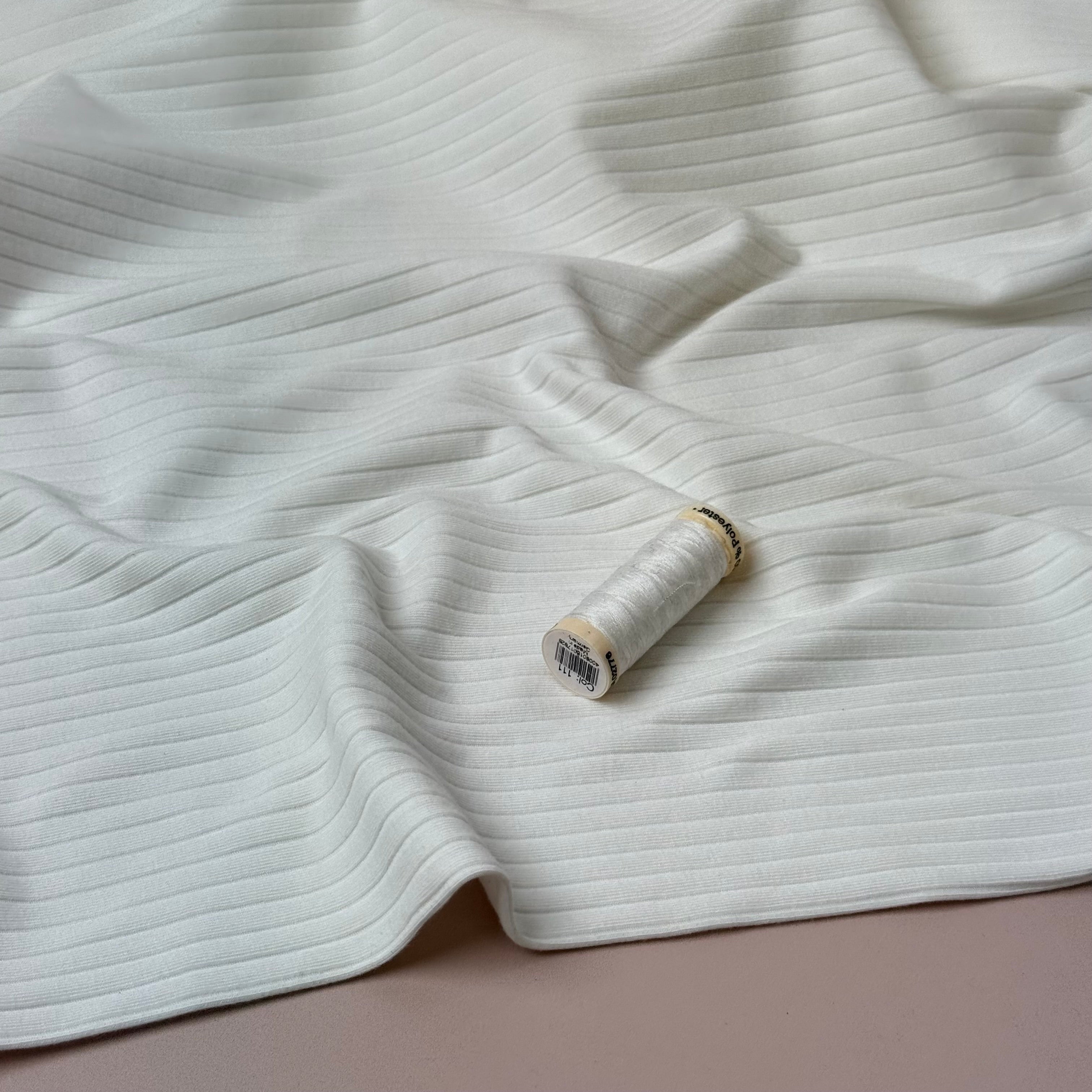 Off-White Cotton Ribbed Jersey