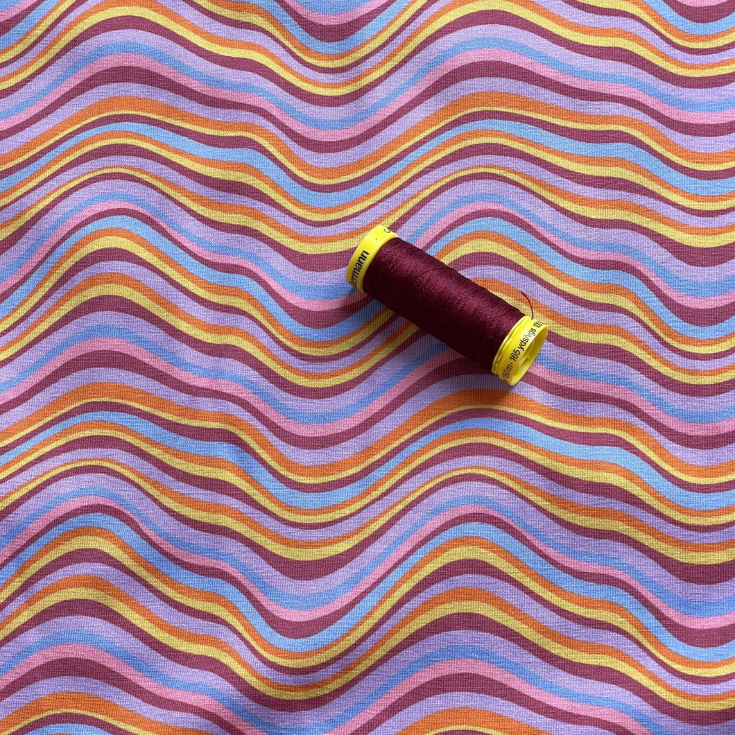 Danish Design - Rainbow Waves Cotton Jersey Fabric