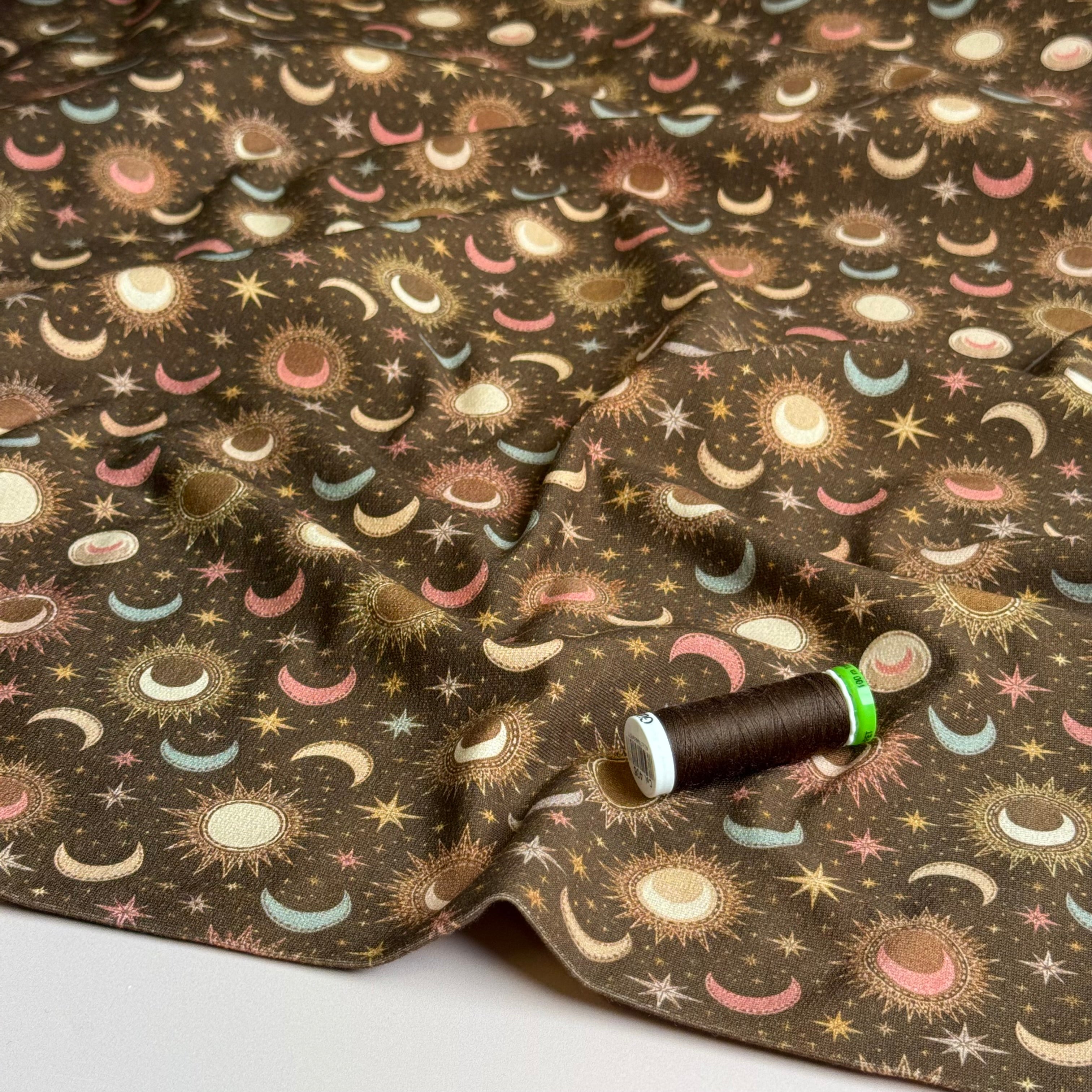Planets Brown Cotton French Terry
