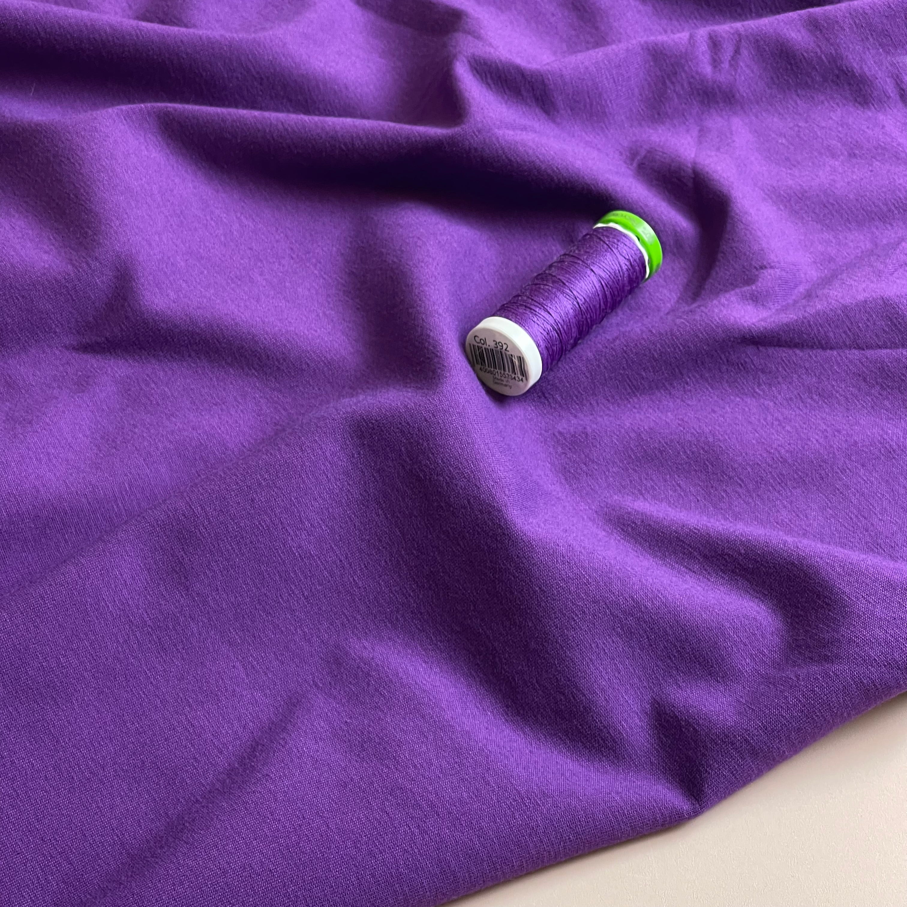 Essential Chic Purple Plain Cotton Jersey Fabric