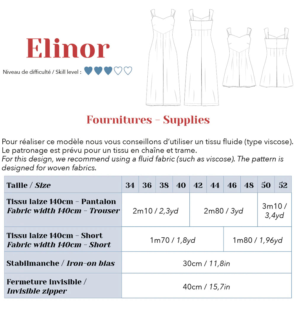 Lise Tailor - Elinor Jumpsuit Sewing Pattern