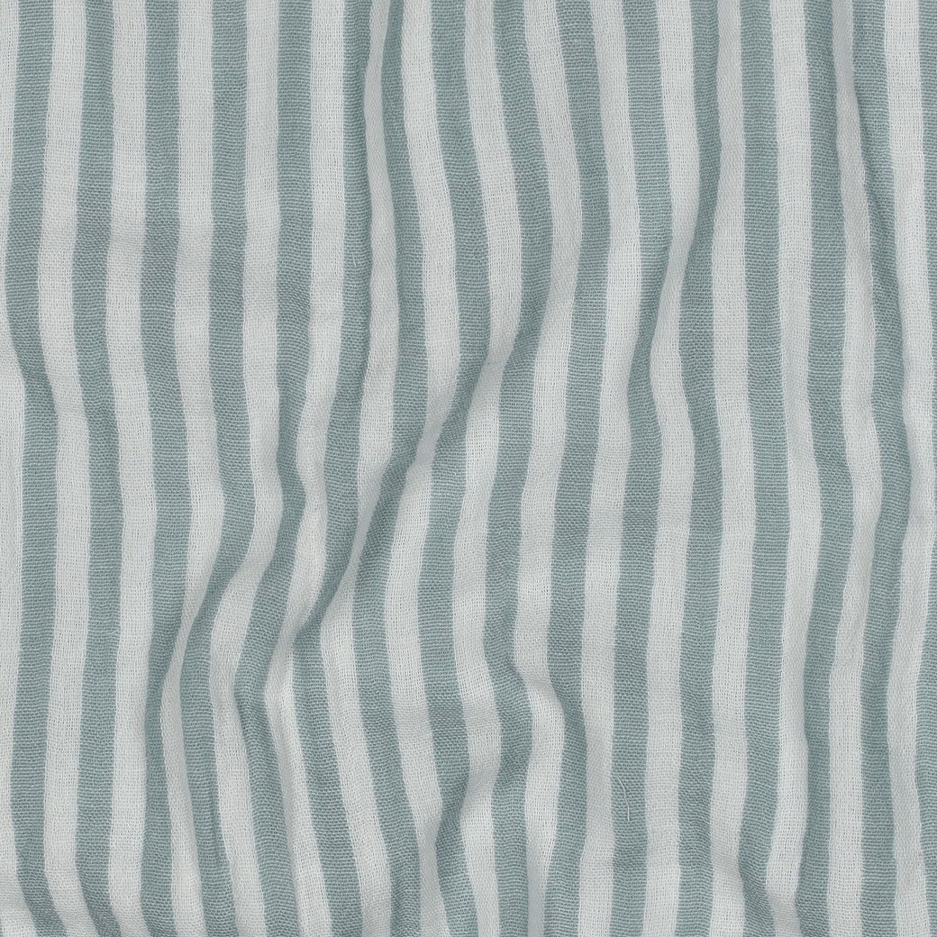 Yarn Dyed Stripes Cotton Double Gauze in Sage