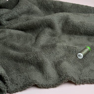 Cotton Teddy Fabric in Olive Green